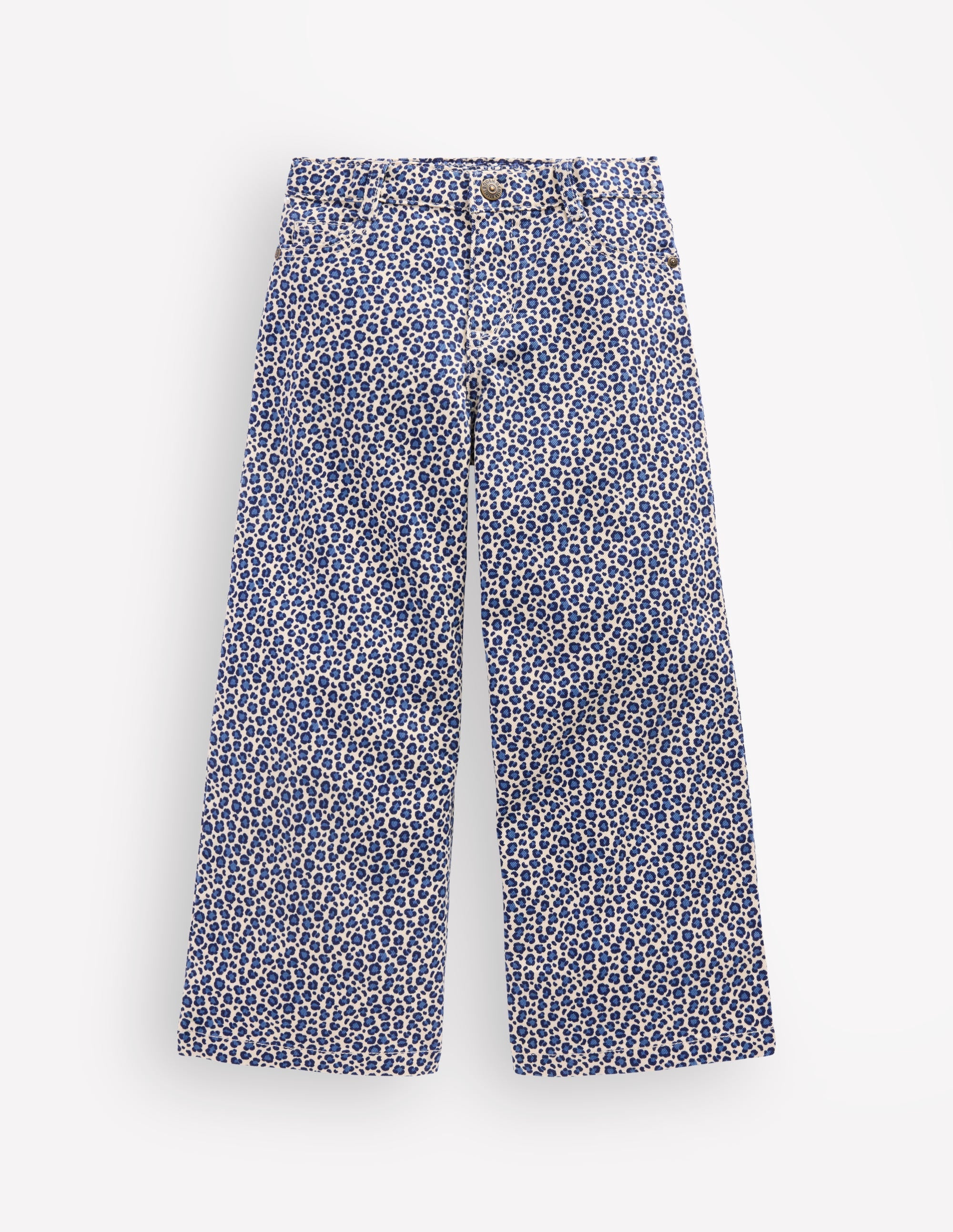 Wide Leg Jeans-Calico White/ Blue Leopard - Image 1