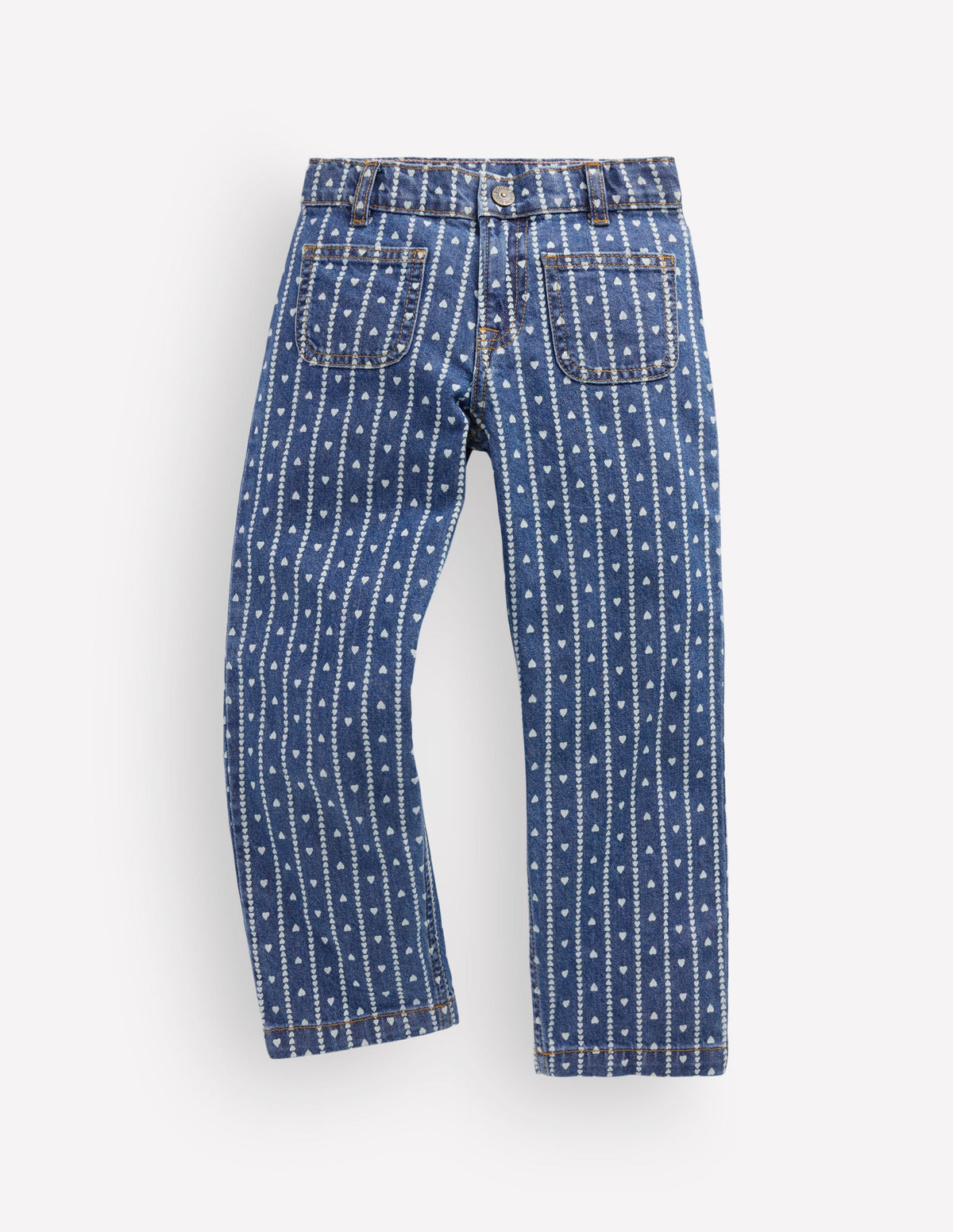 Patch Pocket Straight Jeans-Hearts-1