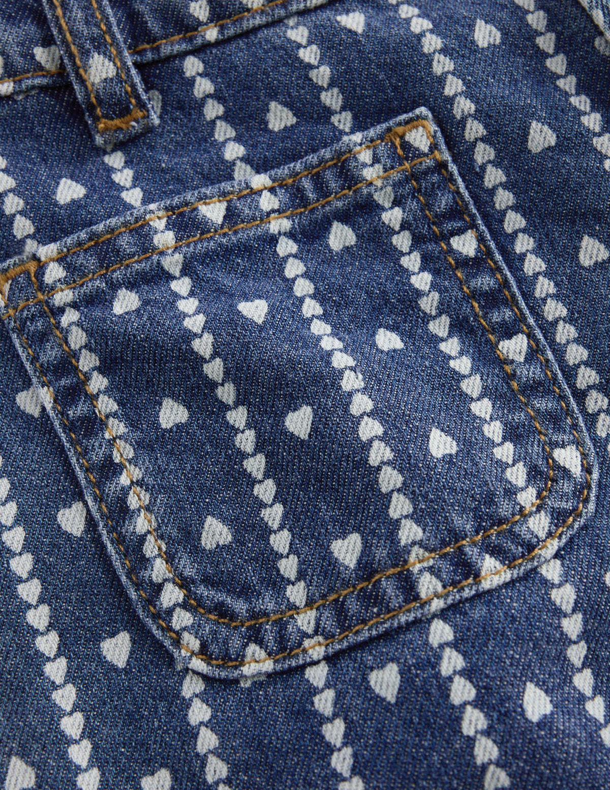 Patch Pocket Straight Jeans-Hearts - Image 3