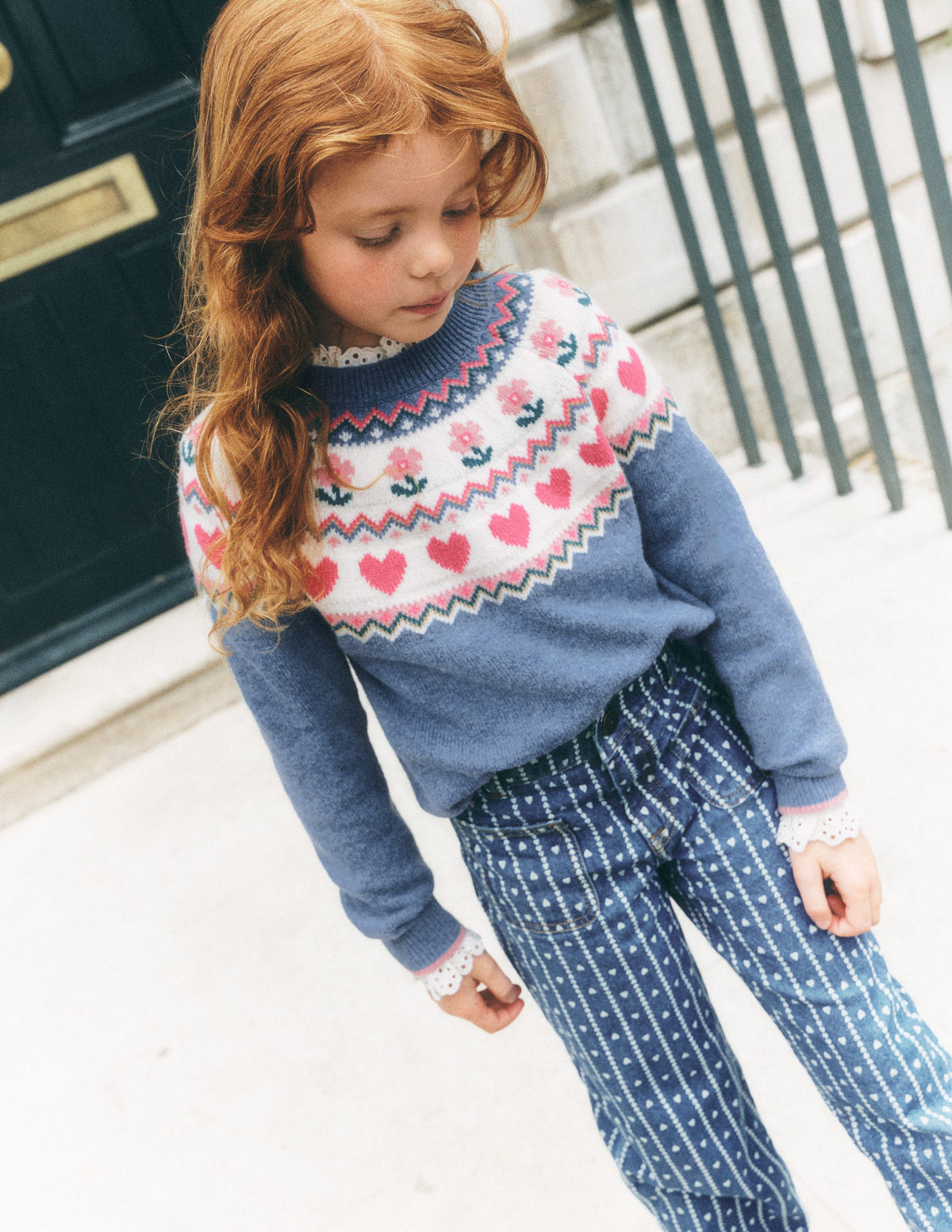 Patch Pocket Straight Jeans-Hearts - Image 5