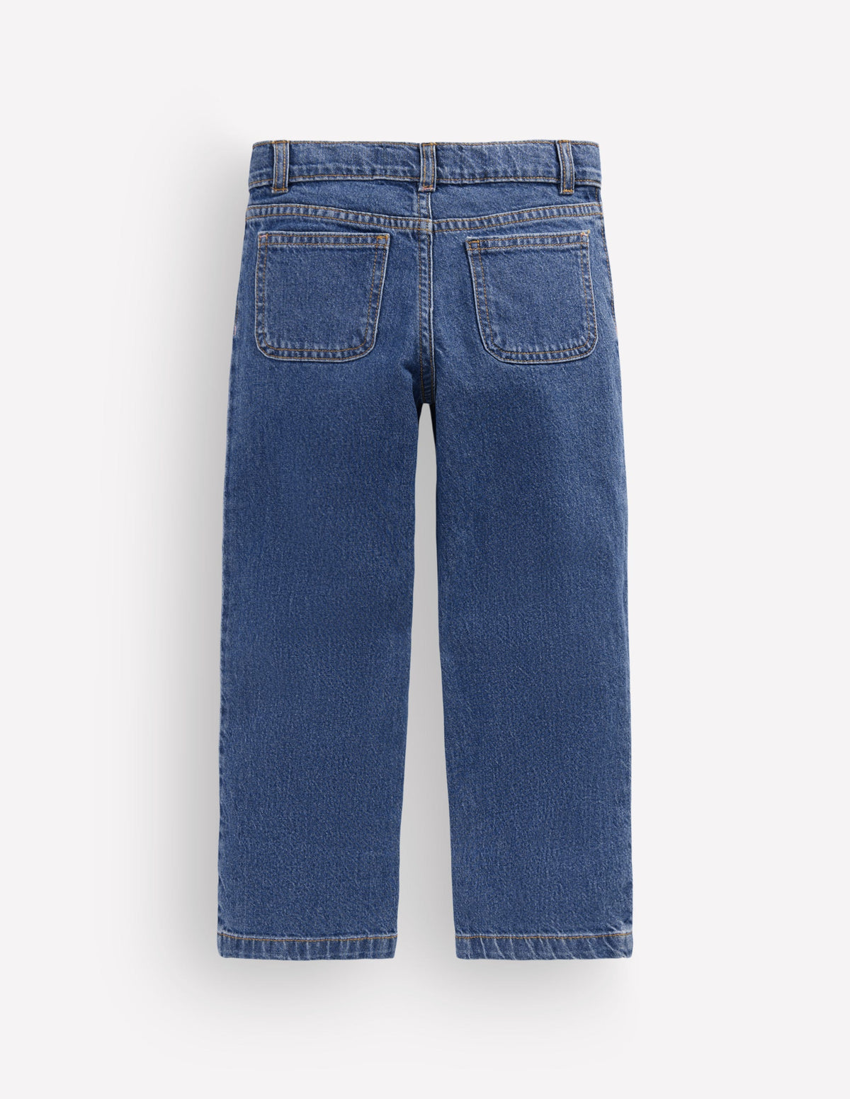 Patch Pocket Straight Jeans-Denim Embroidery-2