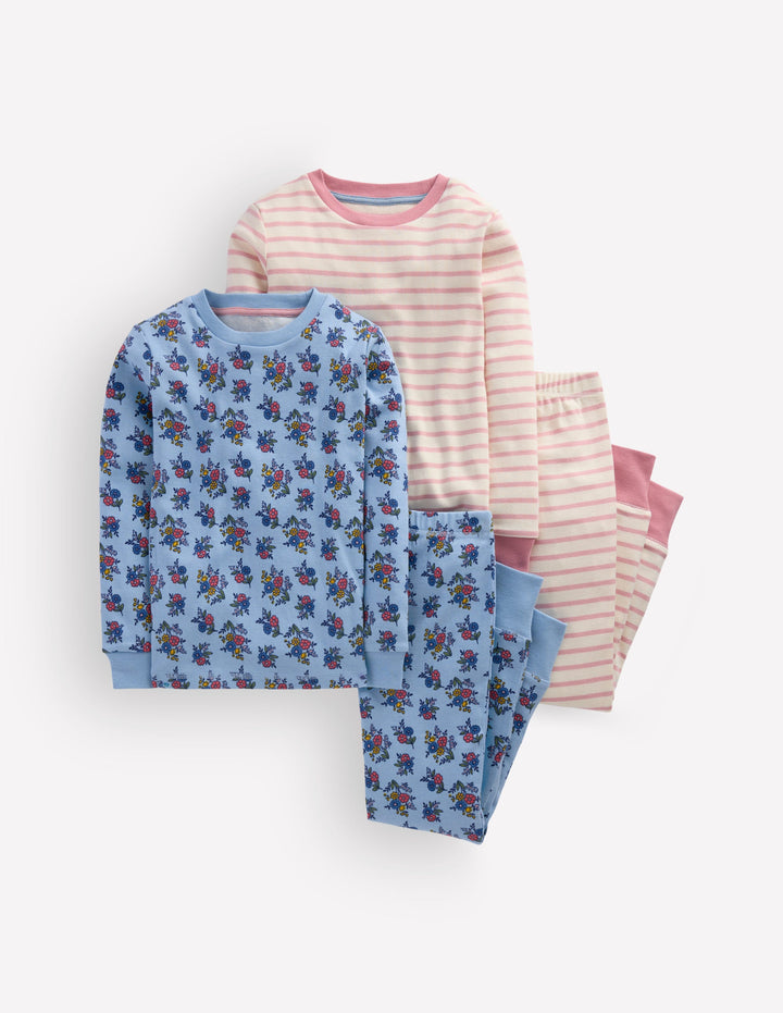 Twin Pack Snug Pajamas-Floral