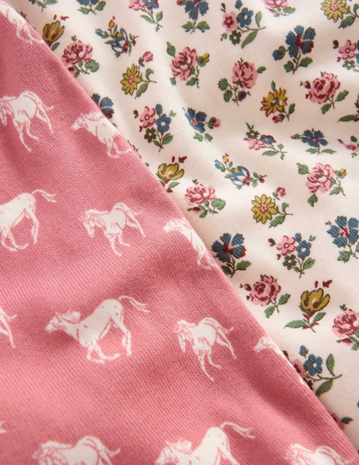 Twin Pack Snug Pajamas-Vintage Rose Horses-2