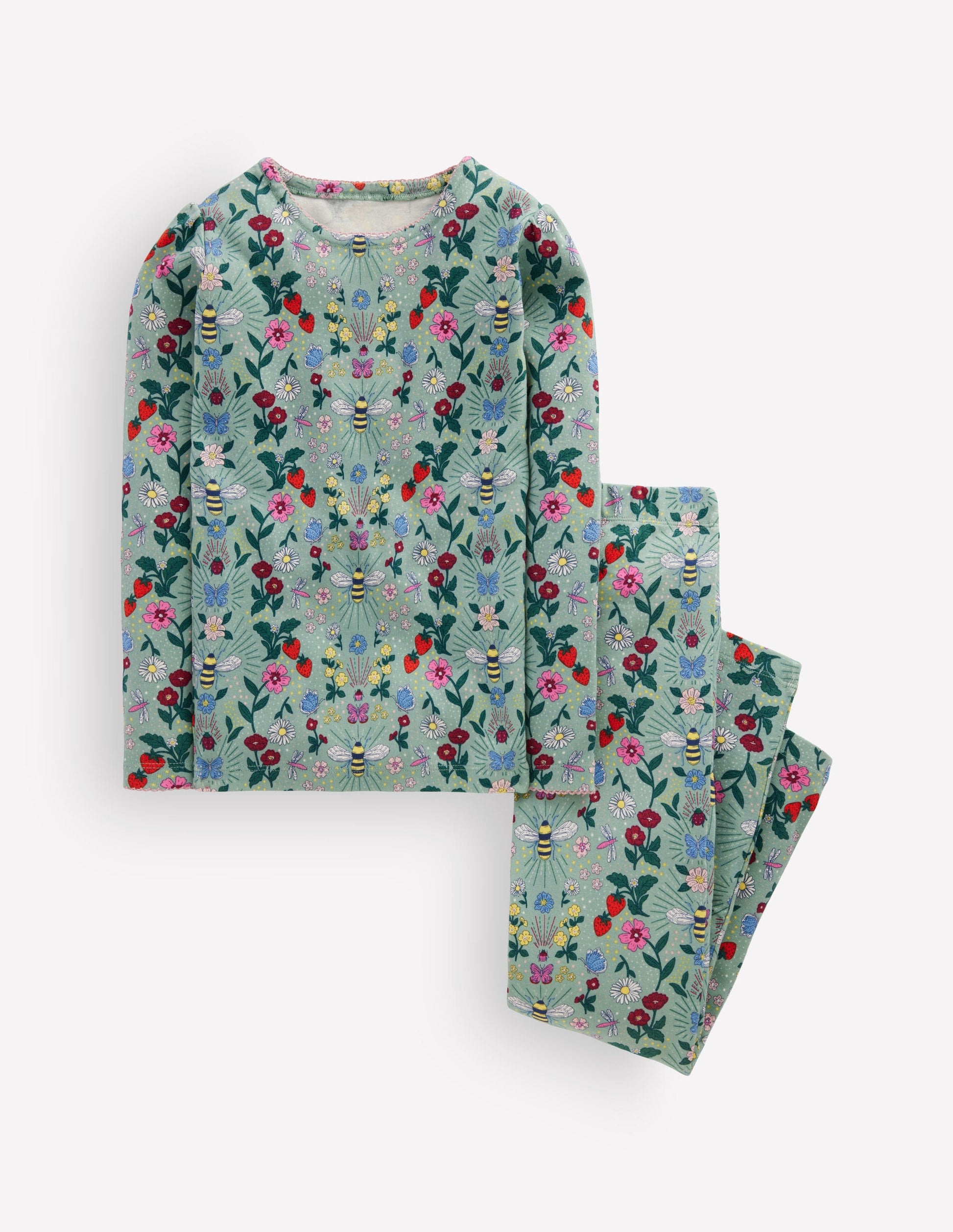 Snug Long John Pajamas-Bee Garden-1