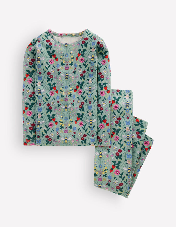 Snug Long John Pajamas-Bee Garden
