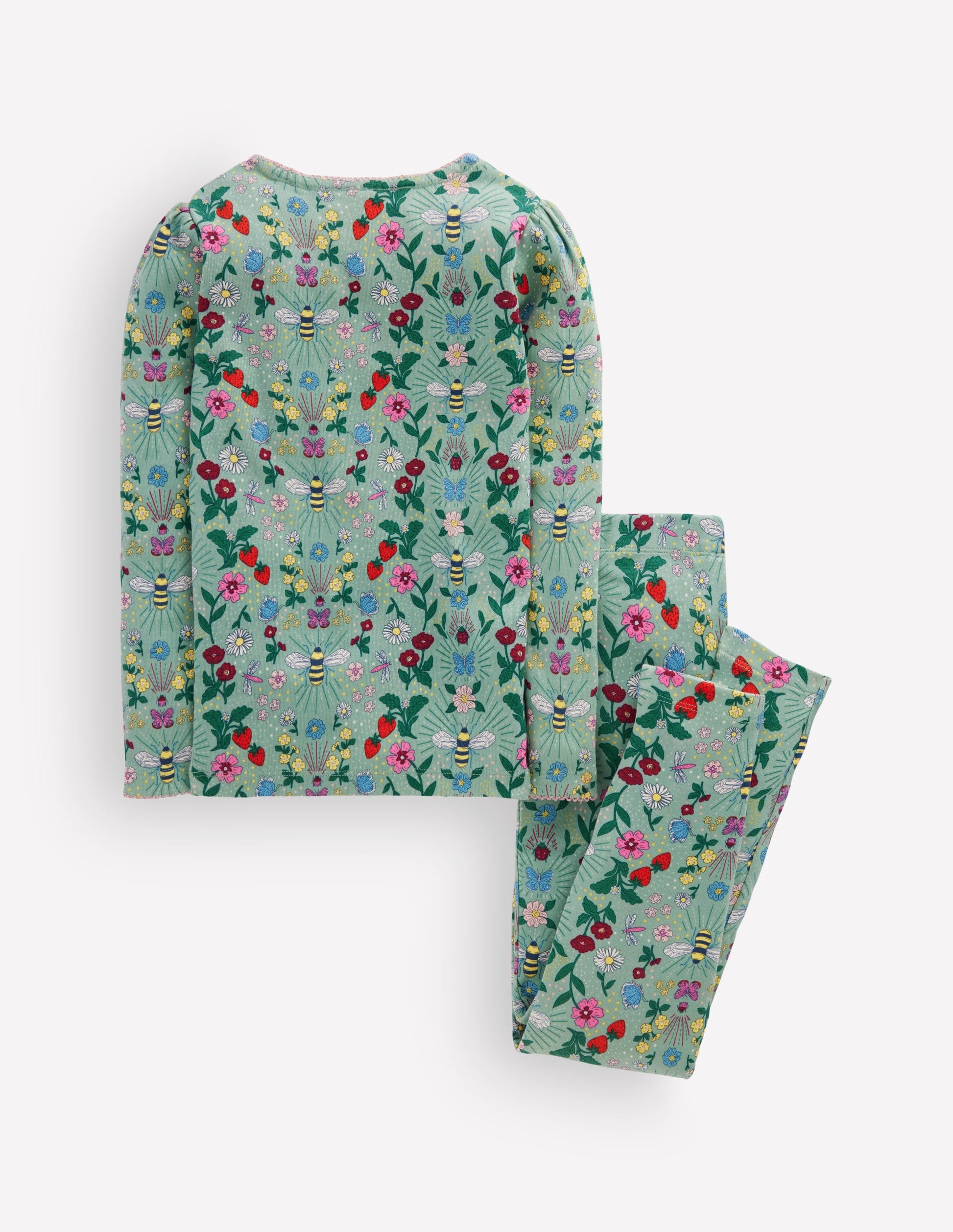 Snug Long John Pajamas-Bee Garden-2