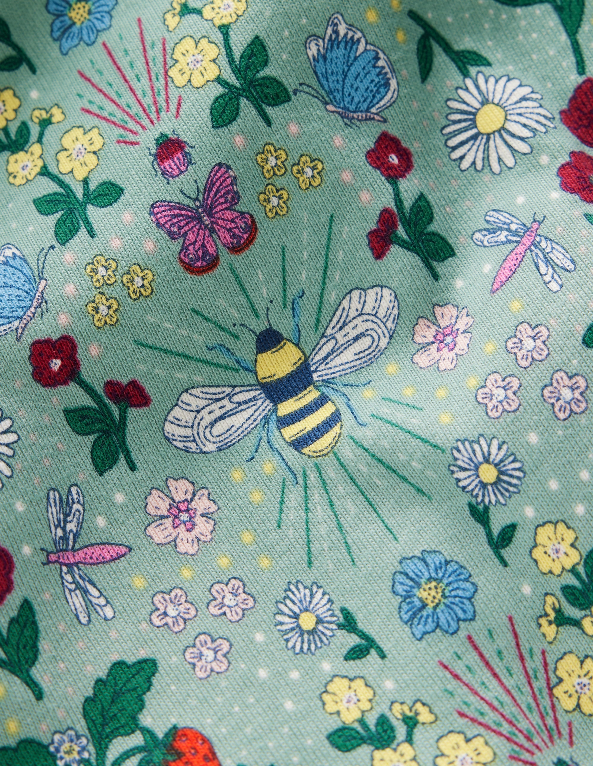 Snug Long John Pajamas-Bee Garden - Image 3