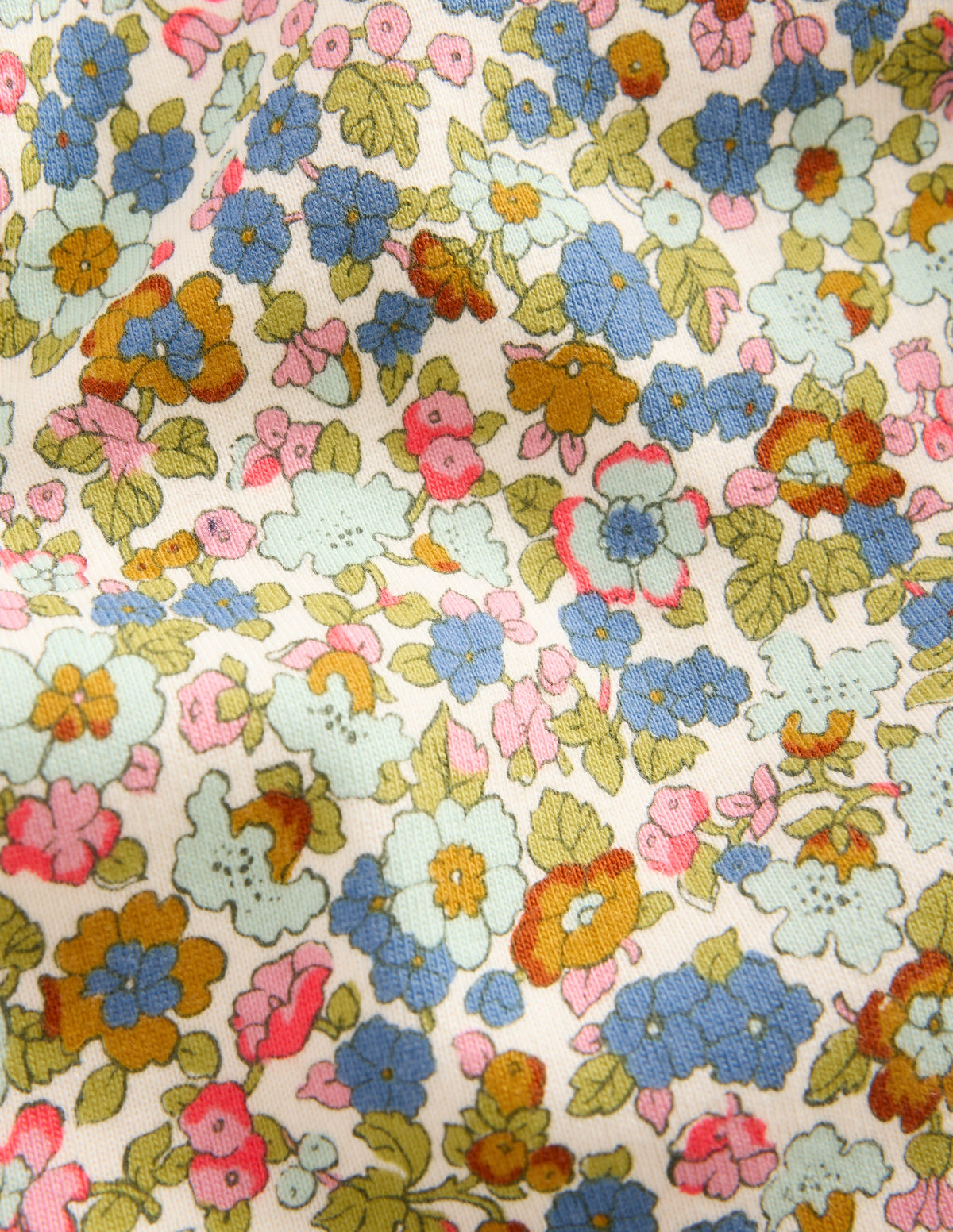 Snug Long John Pajamas-Vintage Blue Flowerbed - Image 2