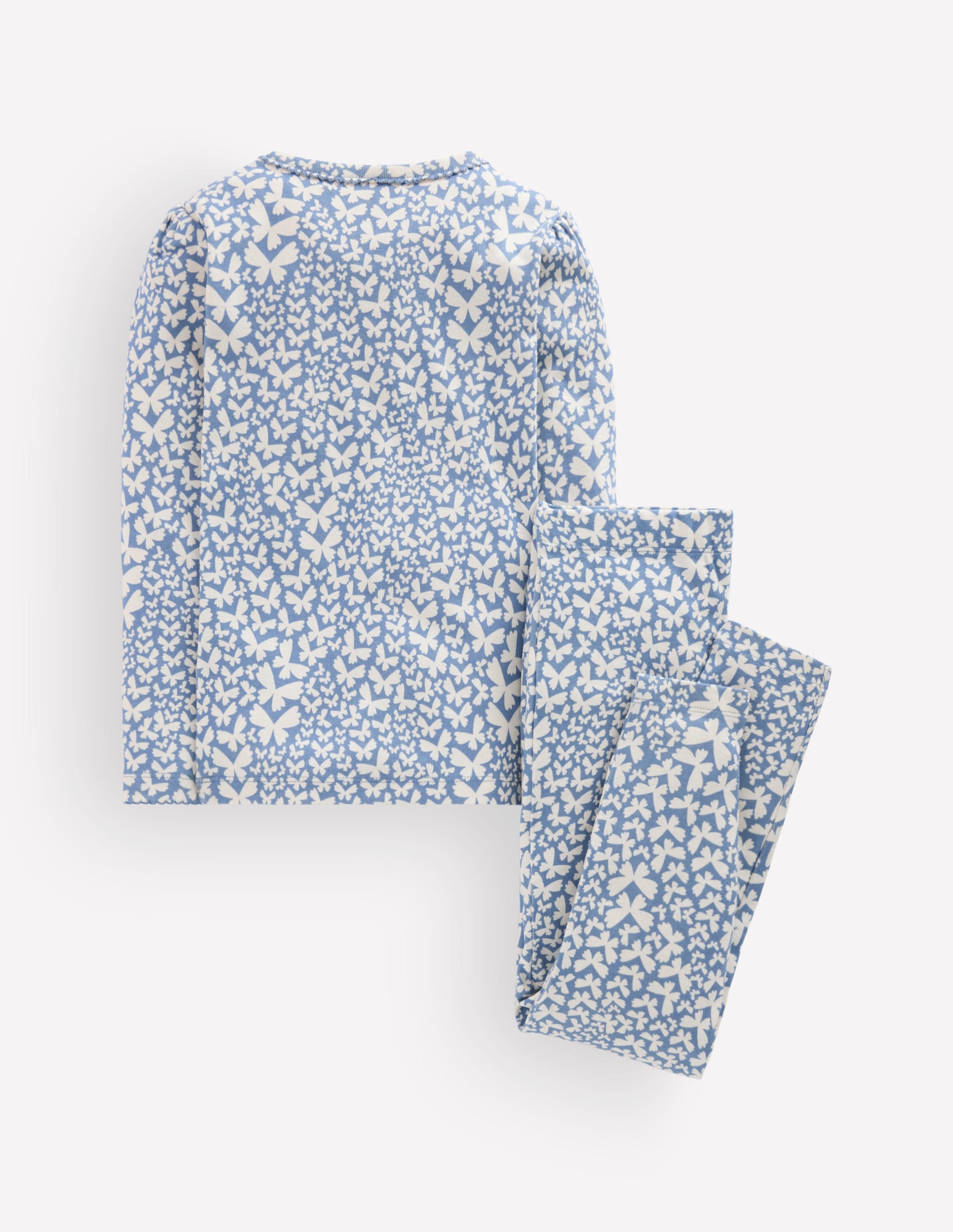 Snug Henley Pajamas-Blue Butterflies-2