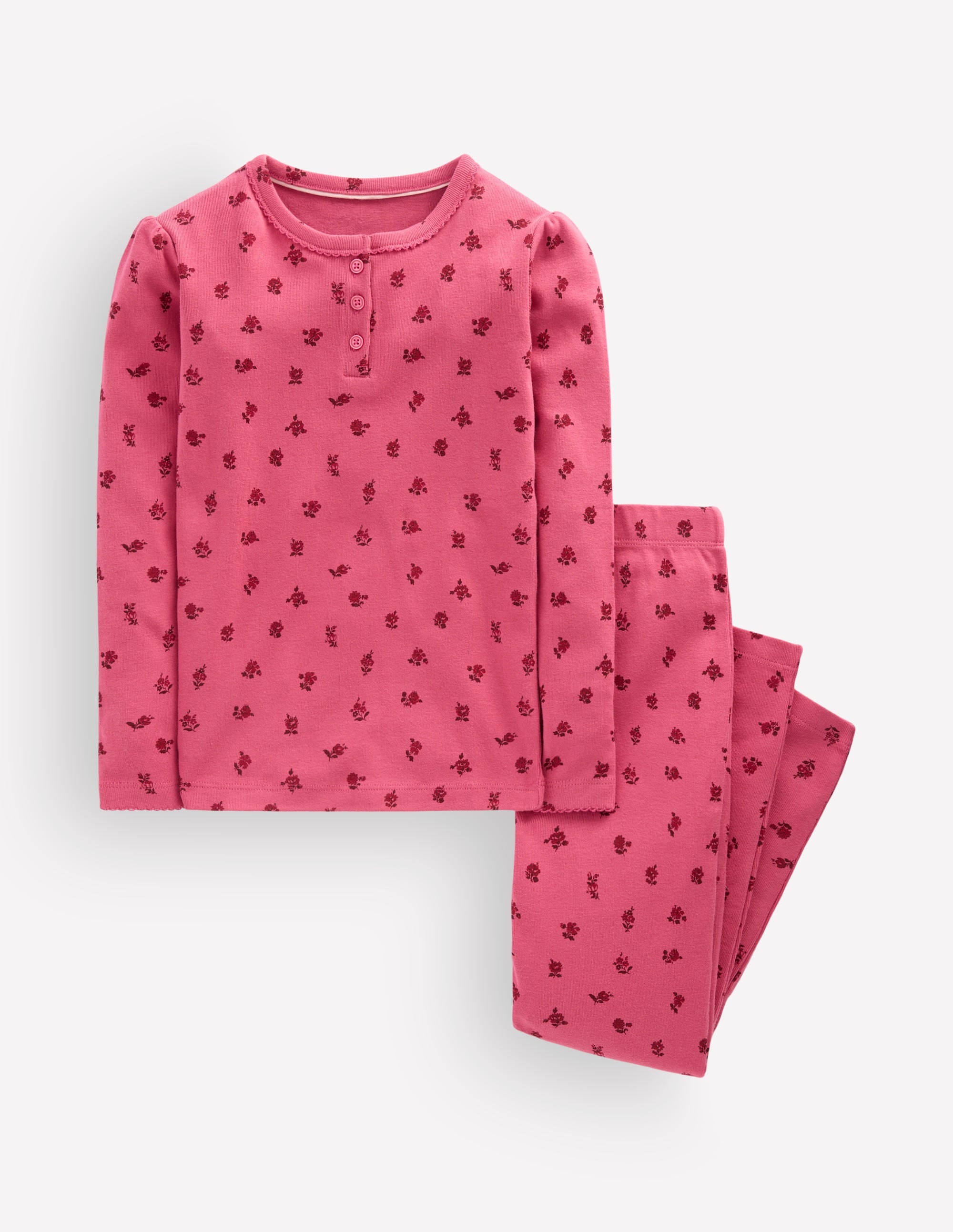 Snug Henley Pajamas-Floral - Image 1