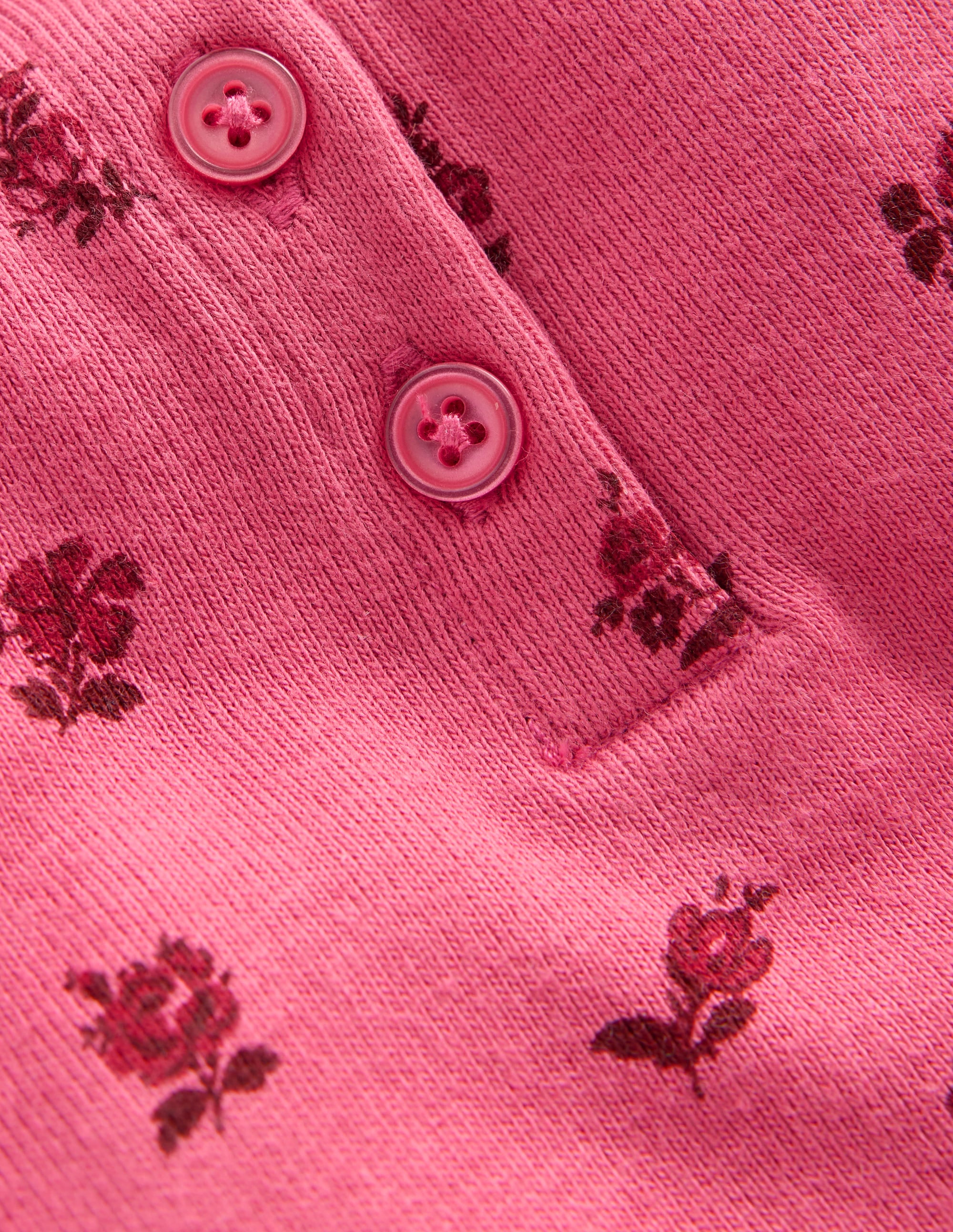 Snug Henley Pajamas-Floral - Image 3