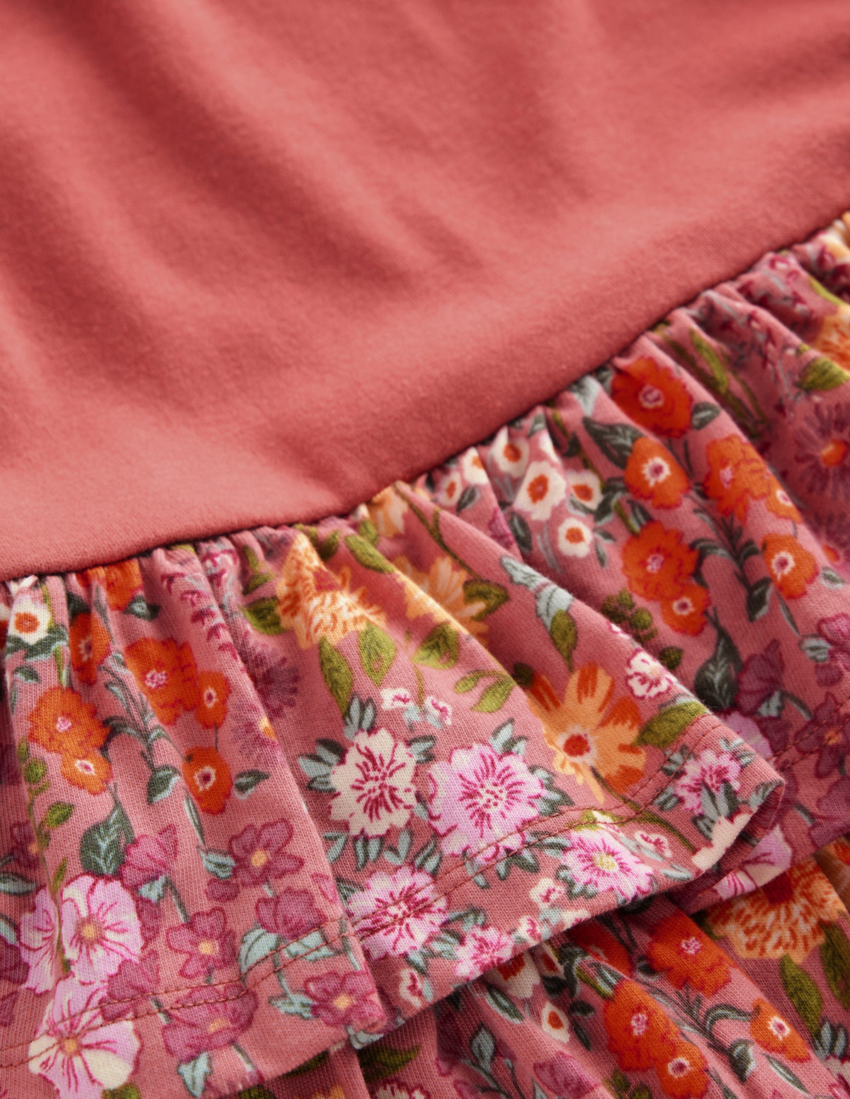 Cora Jersey RaRa Dress-Pink Flower Vine-3