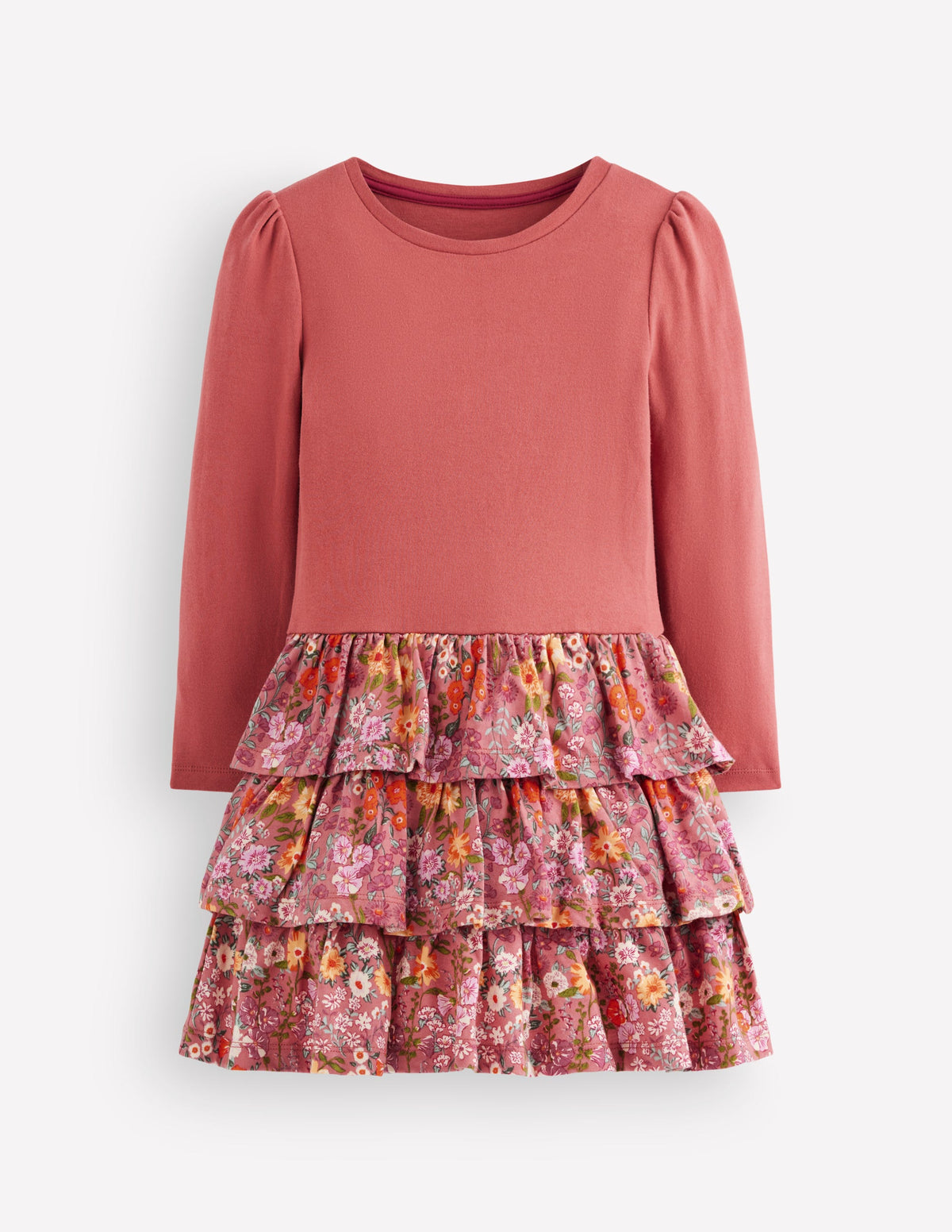 Cora Jersey RaRa Dress-Pink Flower Vine - Image 1