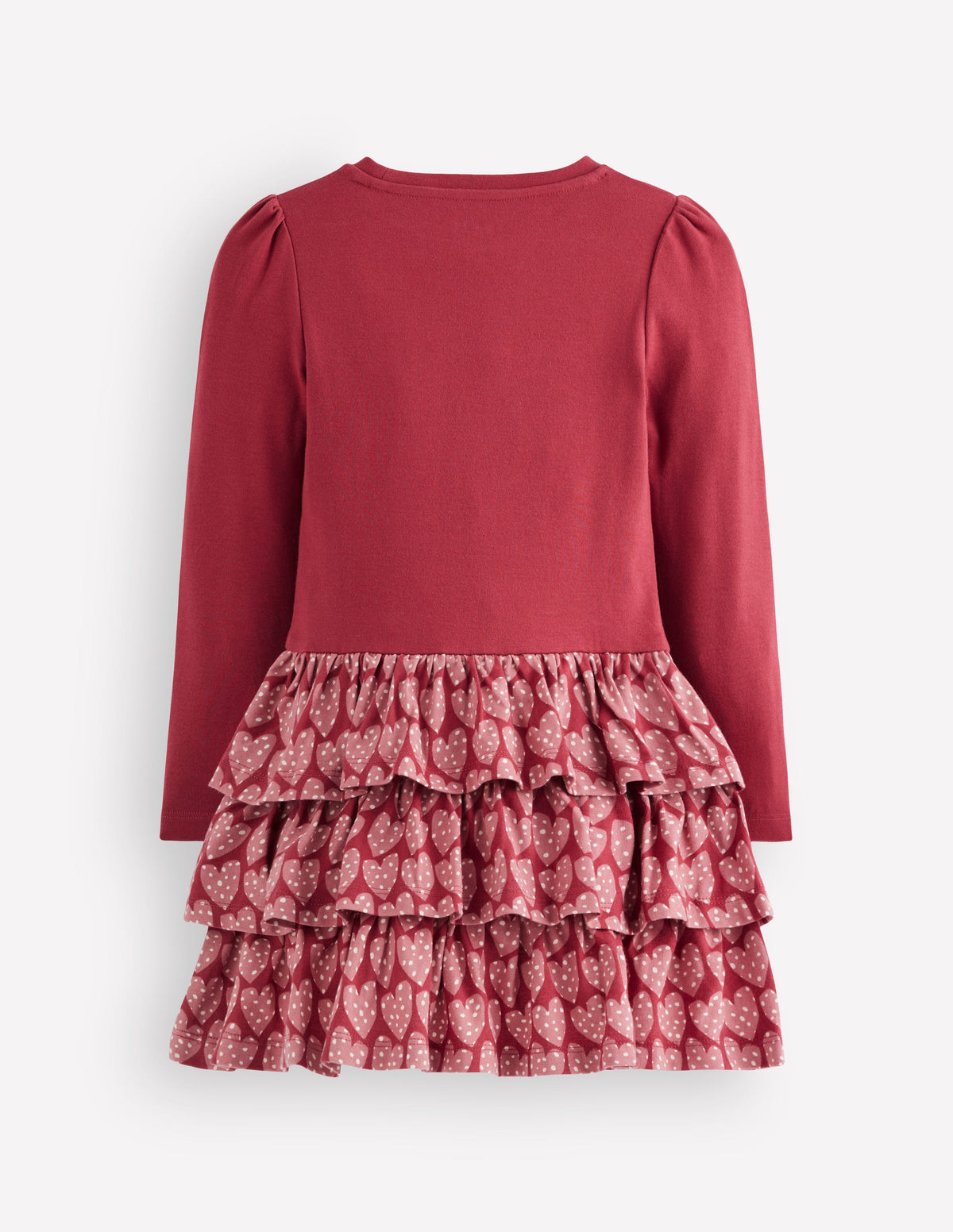 Cora Jersey RaRa Dress-Pomegranate Red Spotty Hearts - Image 2