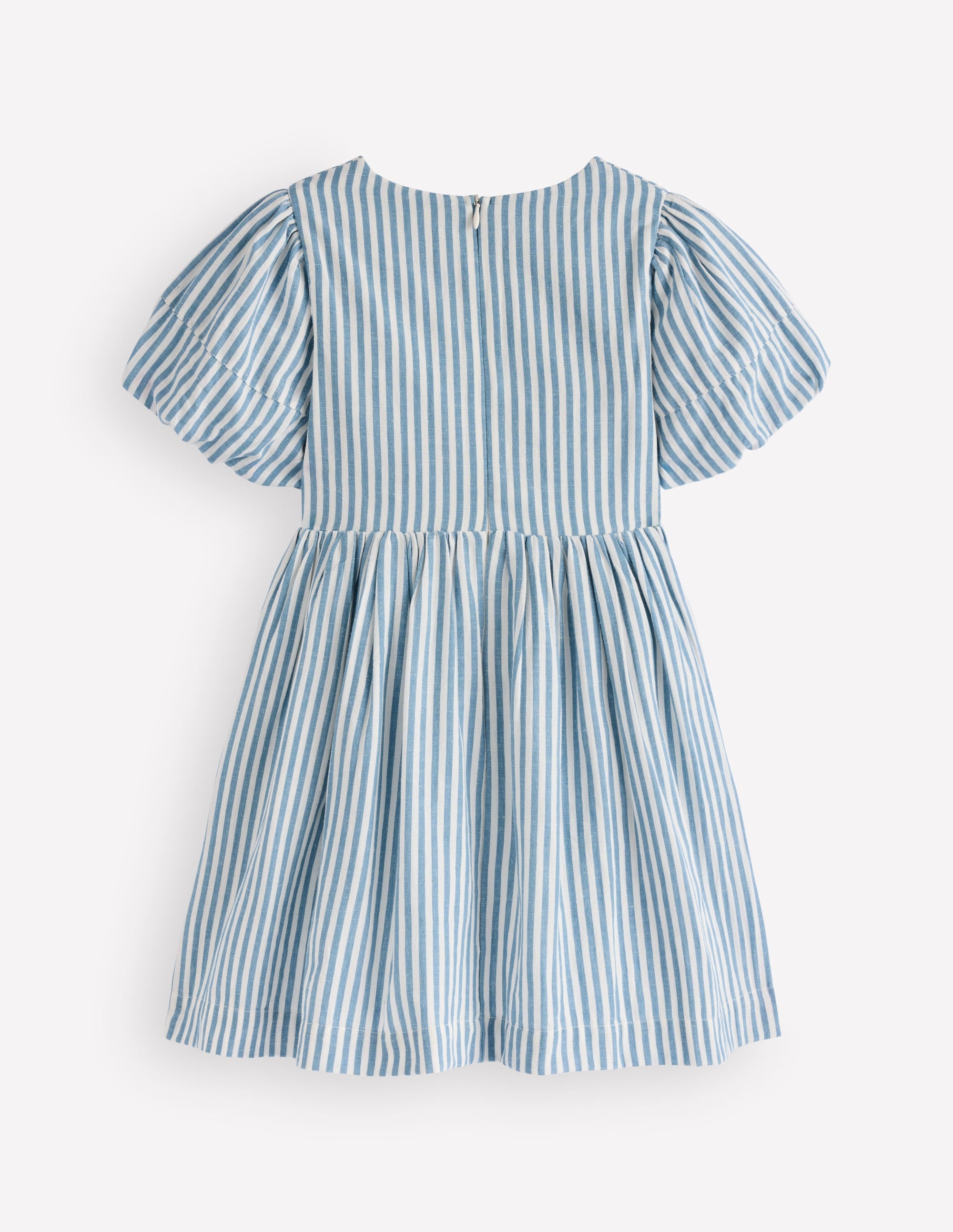 Bow Front Woven Dress-Blue Stripe - Image 2