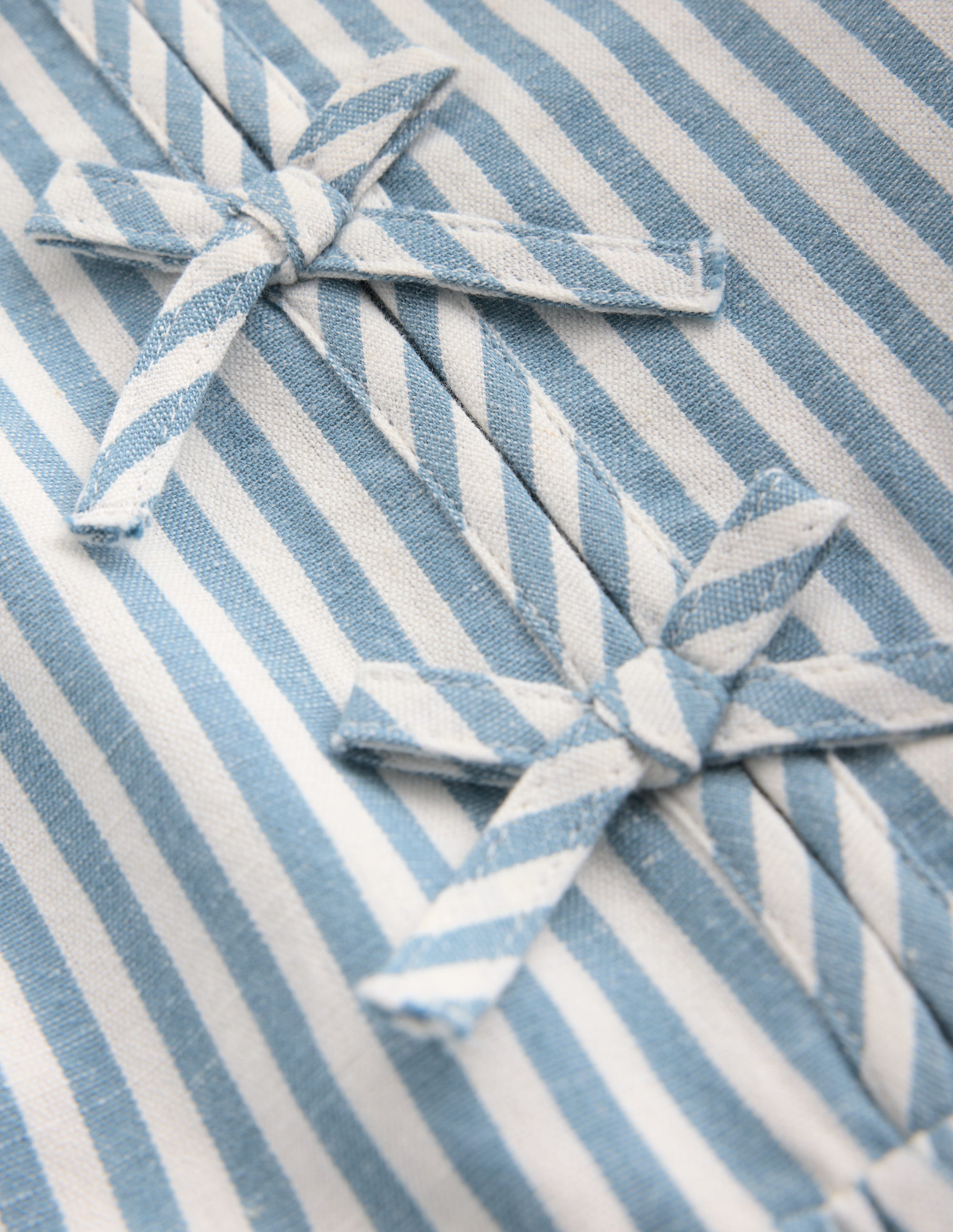 Bow Front Woven Dress-Blue Stripe - Image 3