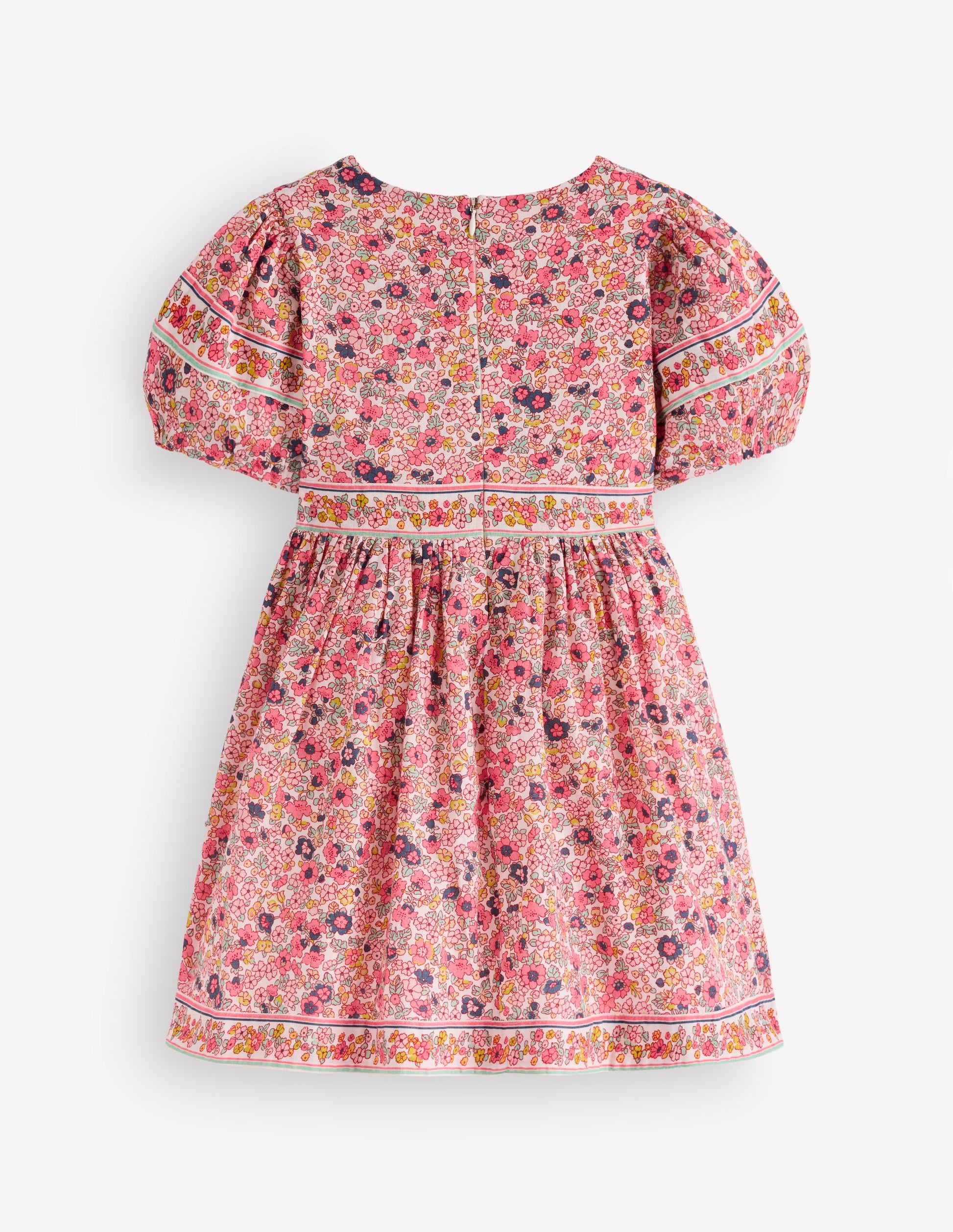 Bow Front Woven Dress-Soft Ivory Flowerbed-2