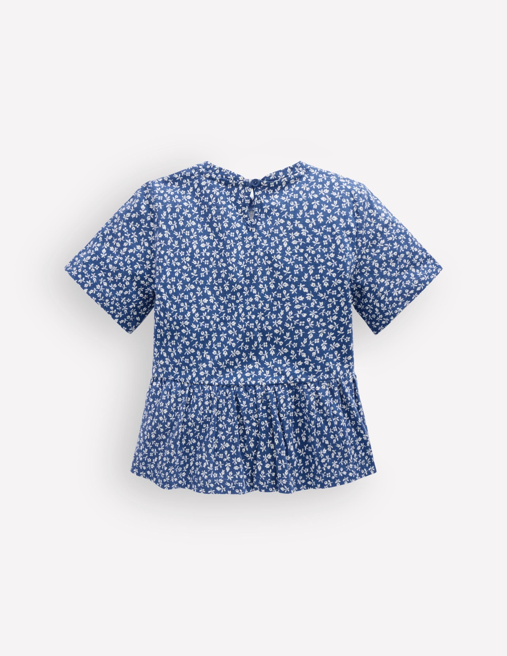 Short Sleeve Peplum Top-Bluejay Ditsy Floral - Image 2