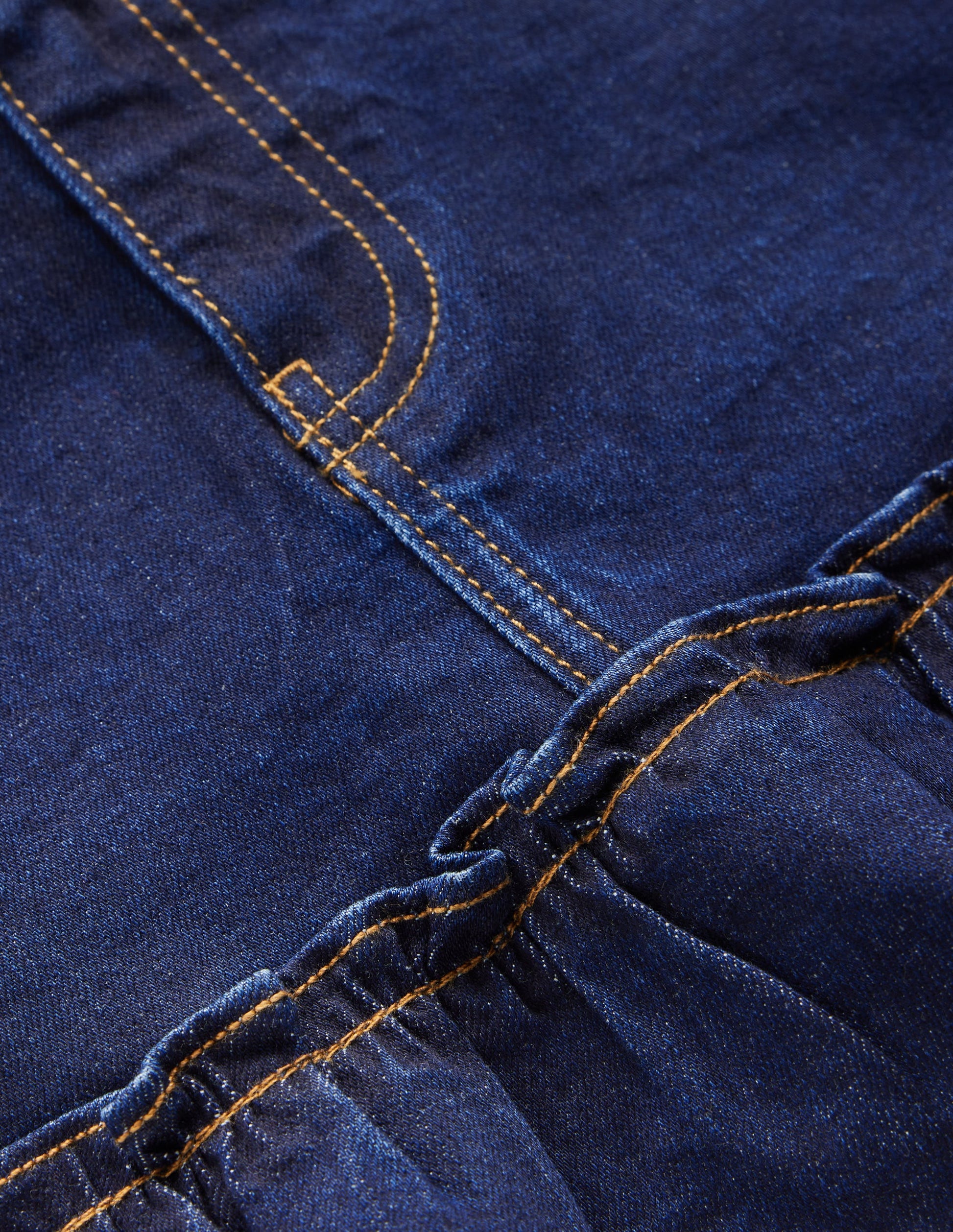Frill Hem Denim Skirt-Dark Wash-6