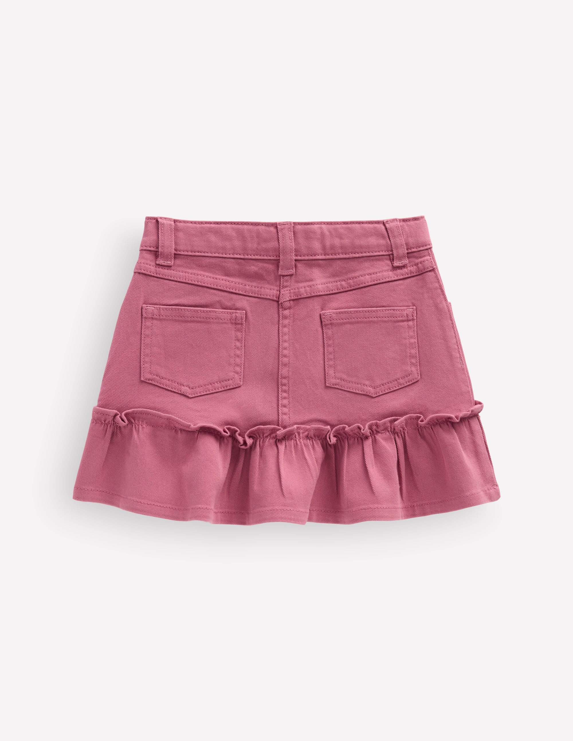 Frill Hem Denim Skirt-Pink Heather - Image 2