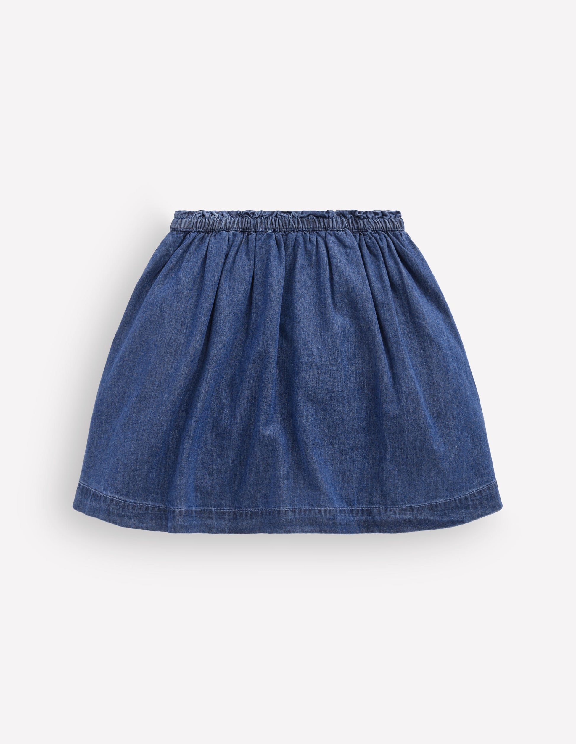 Woven Button-Through Skirt-Mid Wash-5