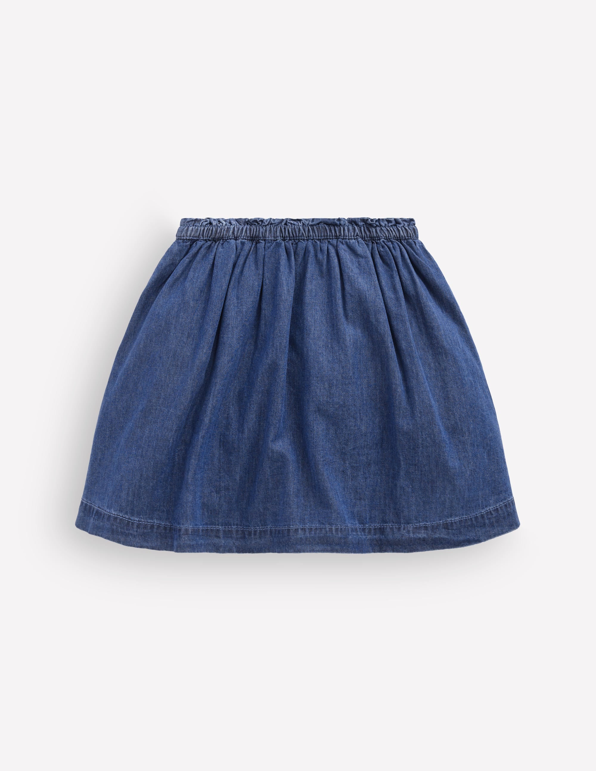 Woven Button-Through Skirt-Mid Wash - Image 5