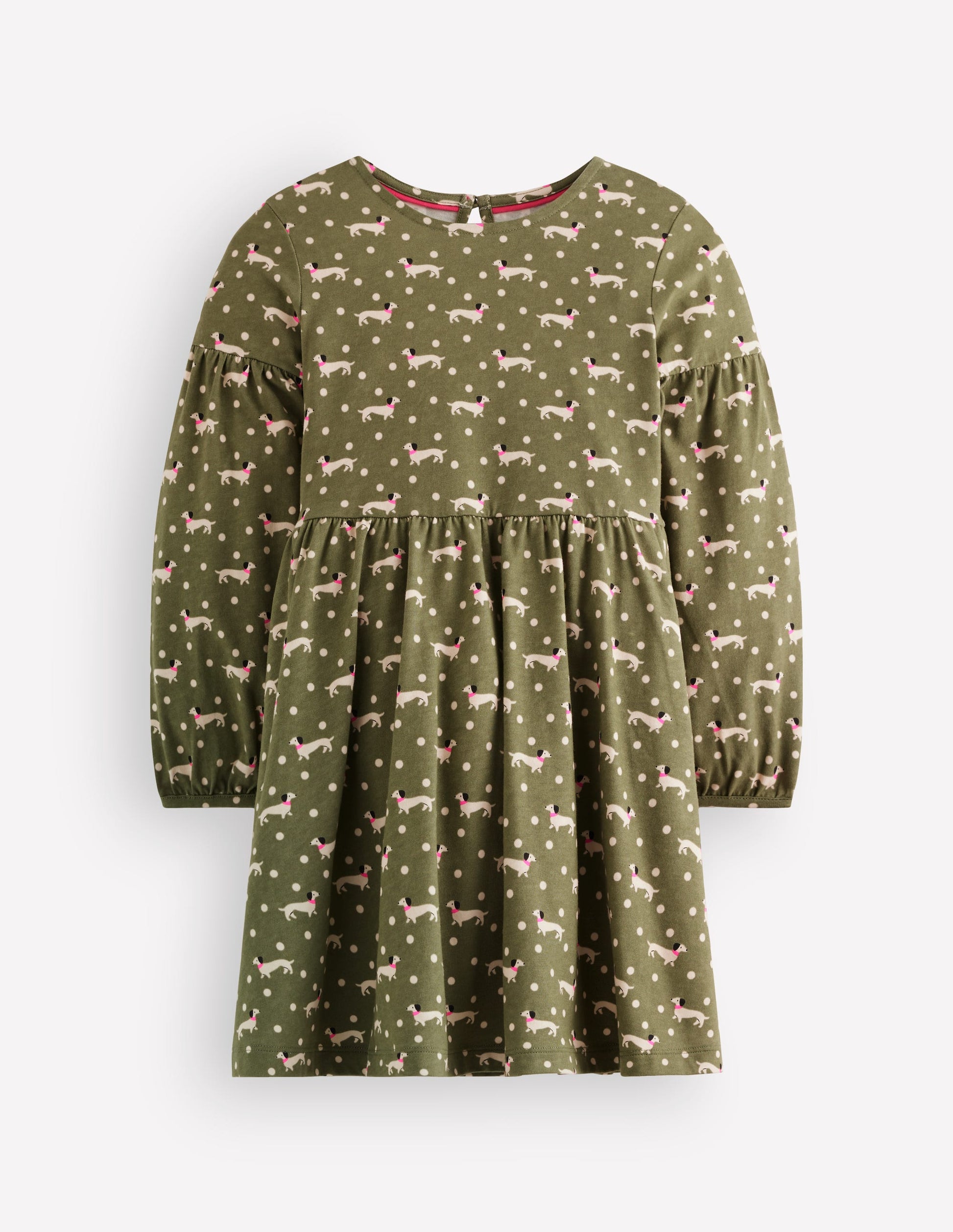 mini boden dog dress Madeline Blouson Sleeve in Green listing:cf56e2d0-cb86-497c-b308-c45bf6158532 color_family:Green boots and a cardigan Lantern Sleeve Sweater Dress