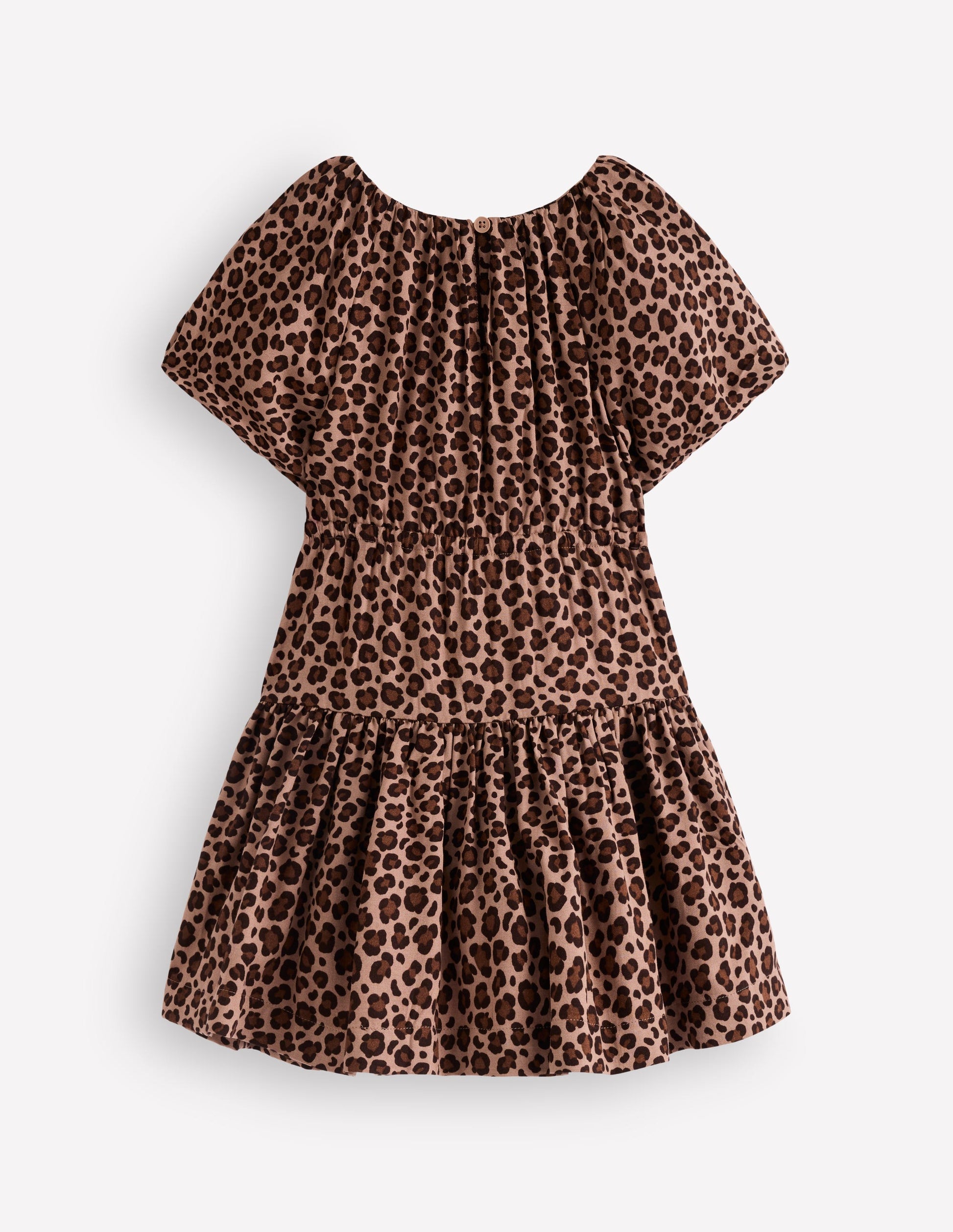 Bow Waist Woven Dress-Leopard Print-2
