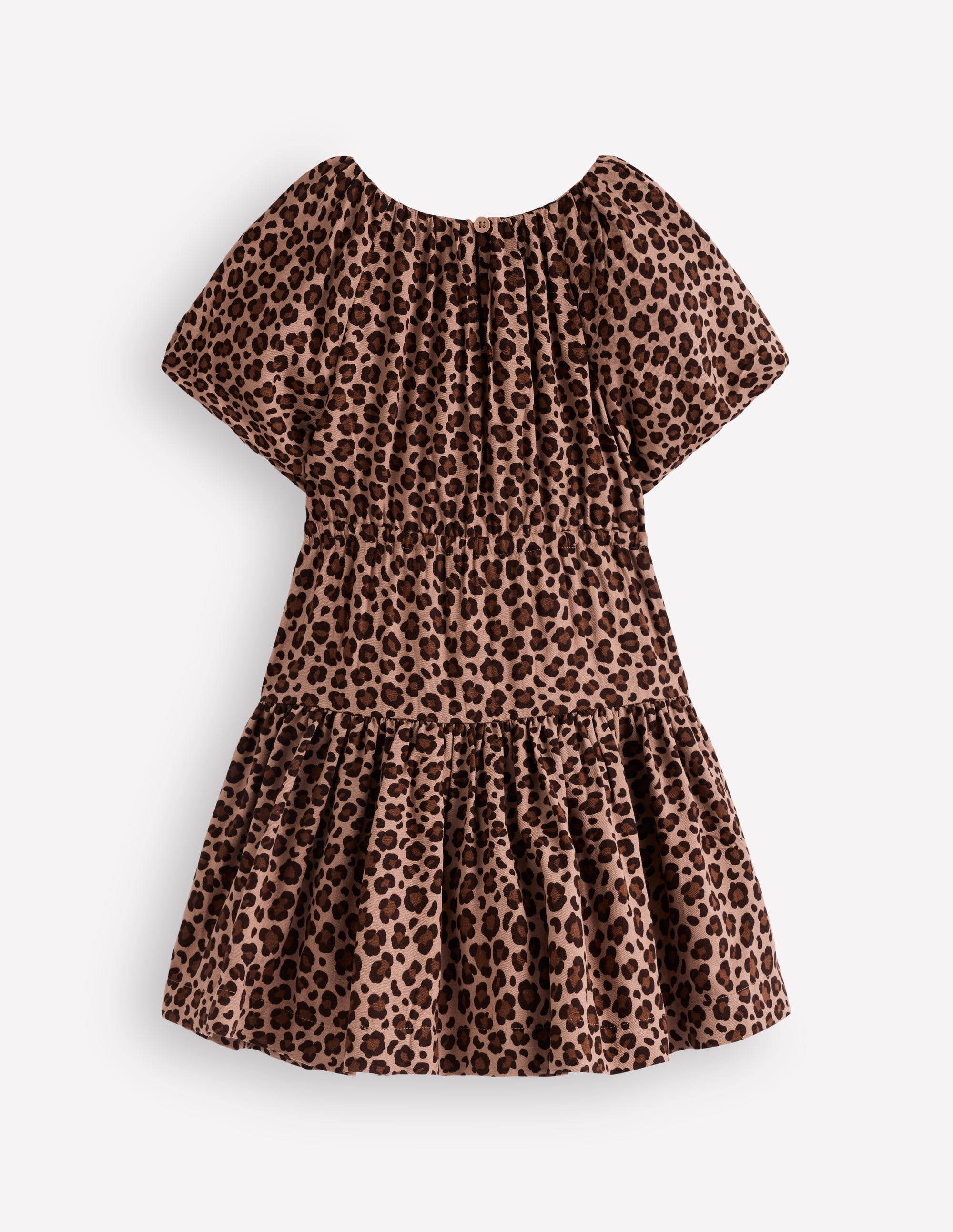 Bow Waist Woven Dress-Leopard Print - Image 2