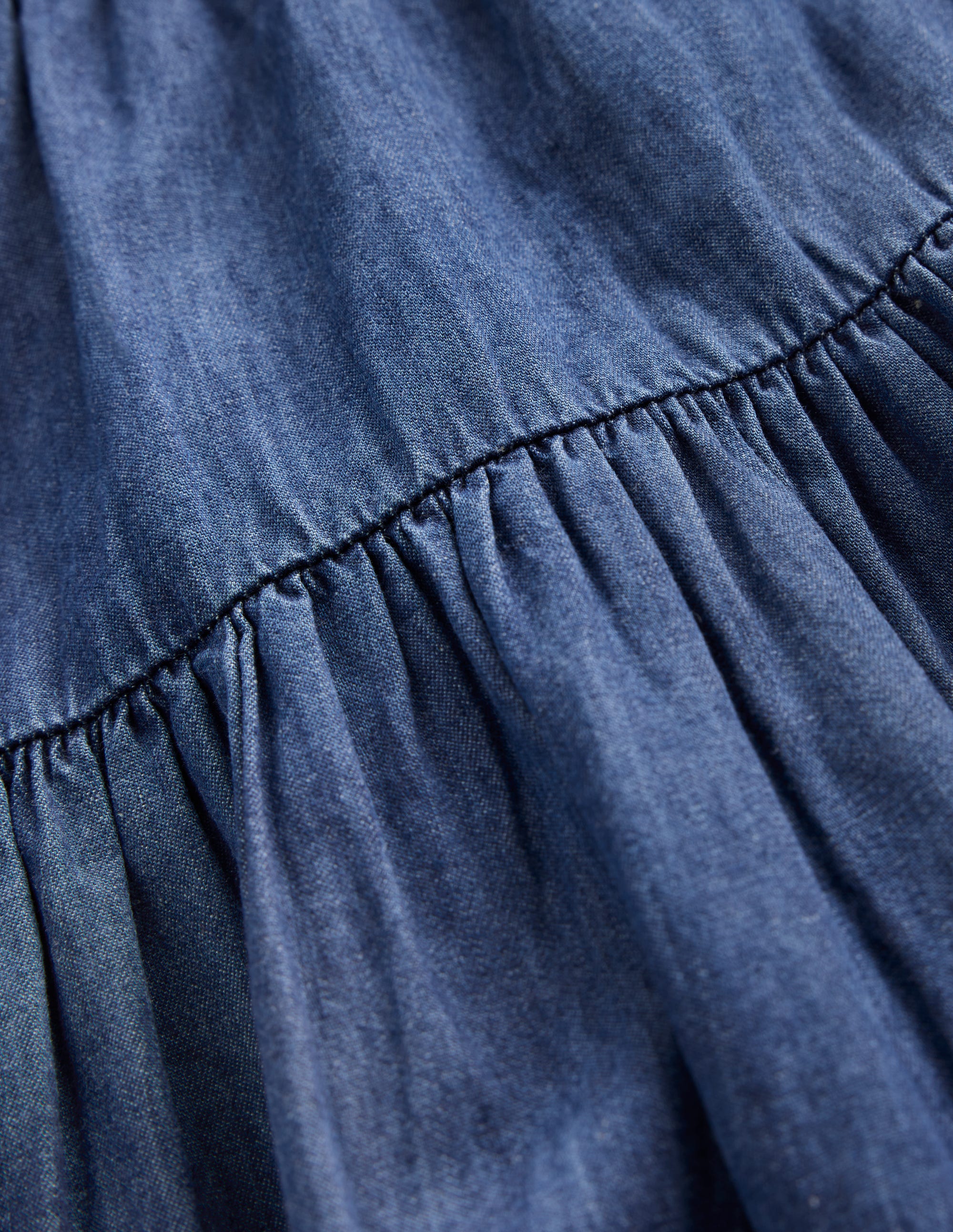 Bow Waist Woven Dress-Mid Vintage Denim - Image 3