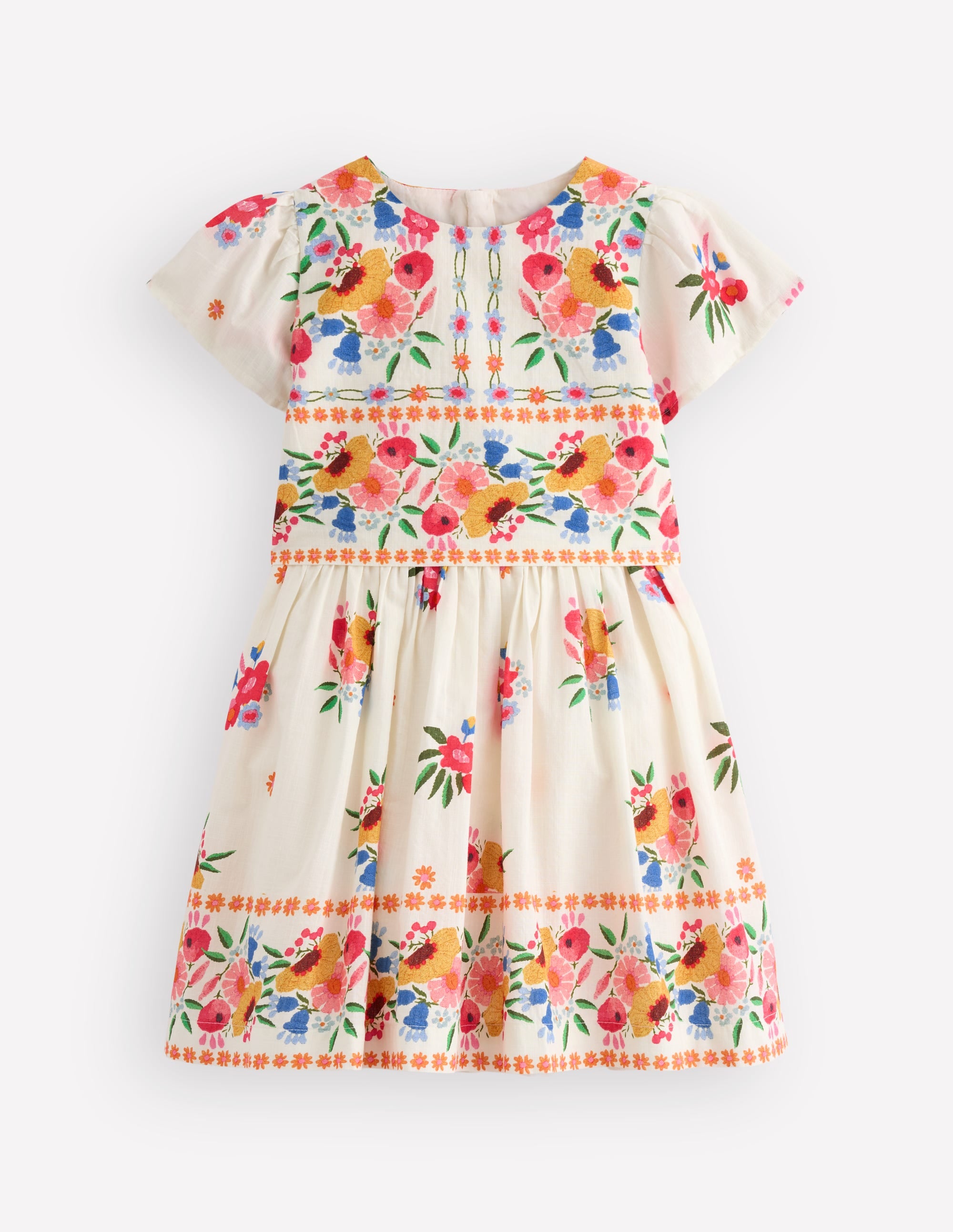 Pretty Cape Dress-Multi Vintage Floral Placement - Image 1