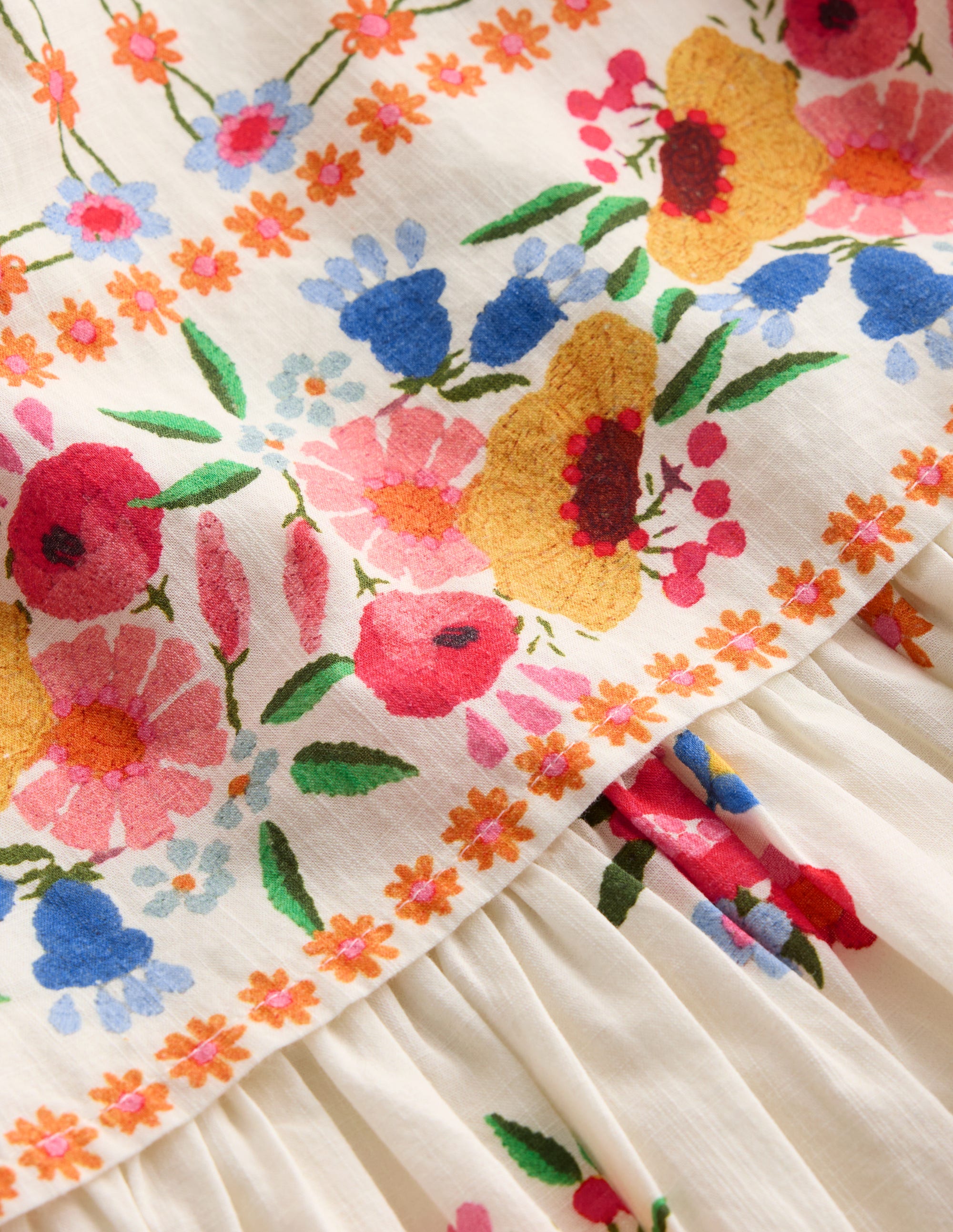 Pretty Cape Dress-Multi Vintage Floral Placement - Image 3