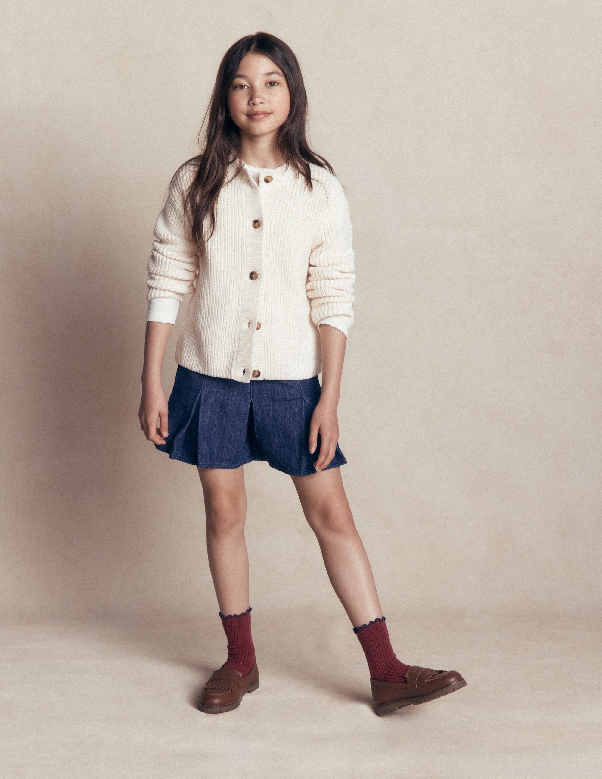 Pleated Skort-Denim - Image 1
