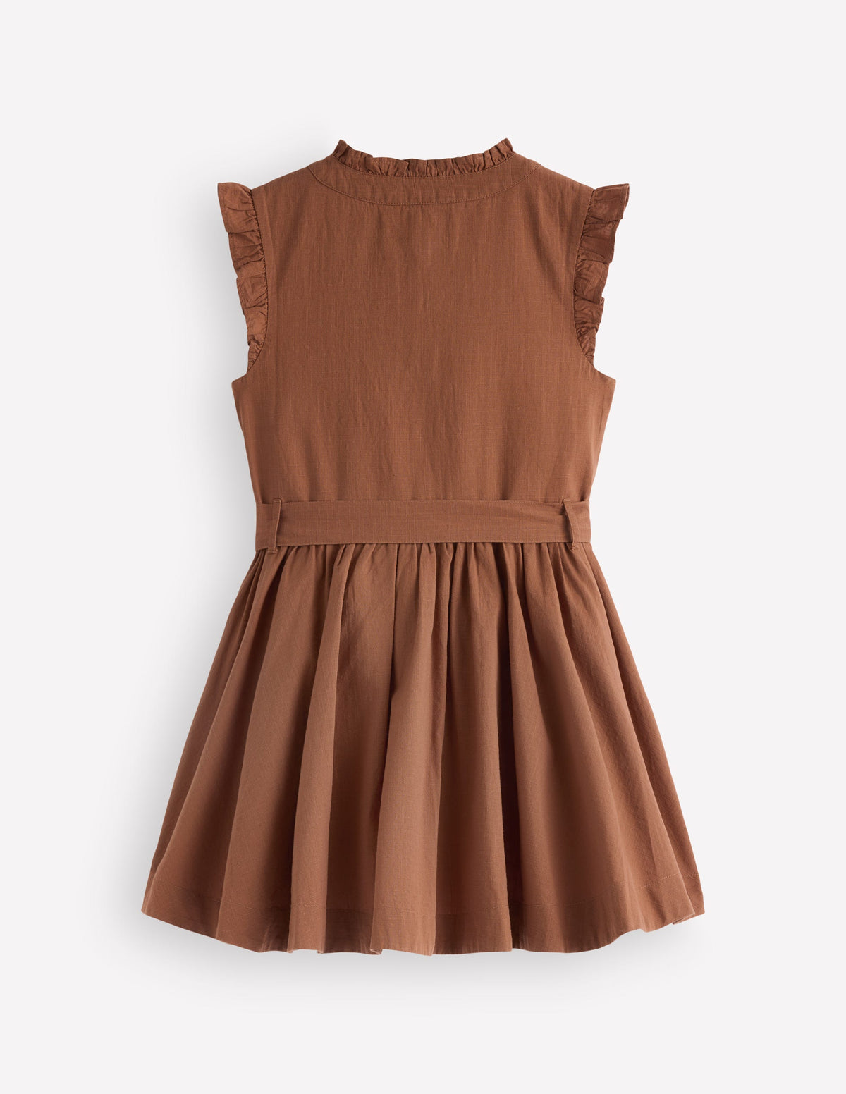 brown dress with ruffles at the bottom Ruffle Shirt - Color::#40-Ice Blue