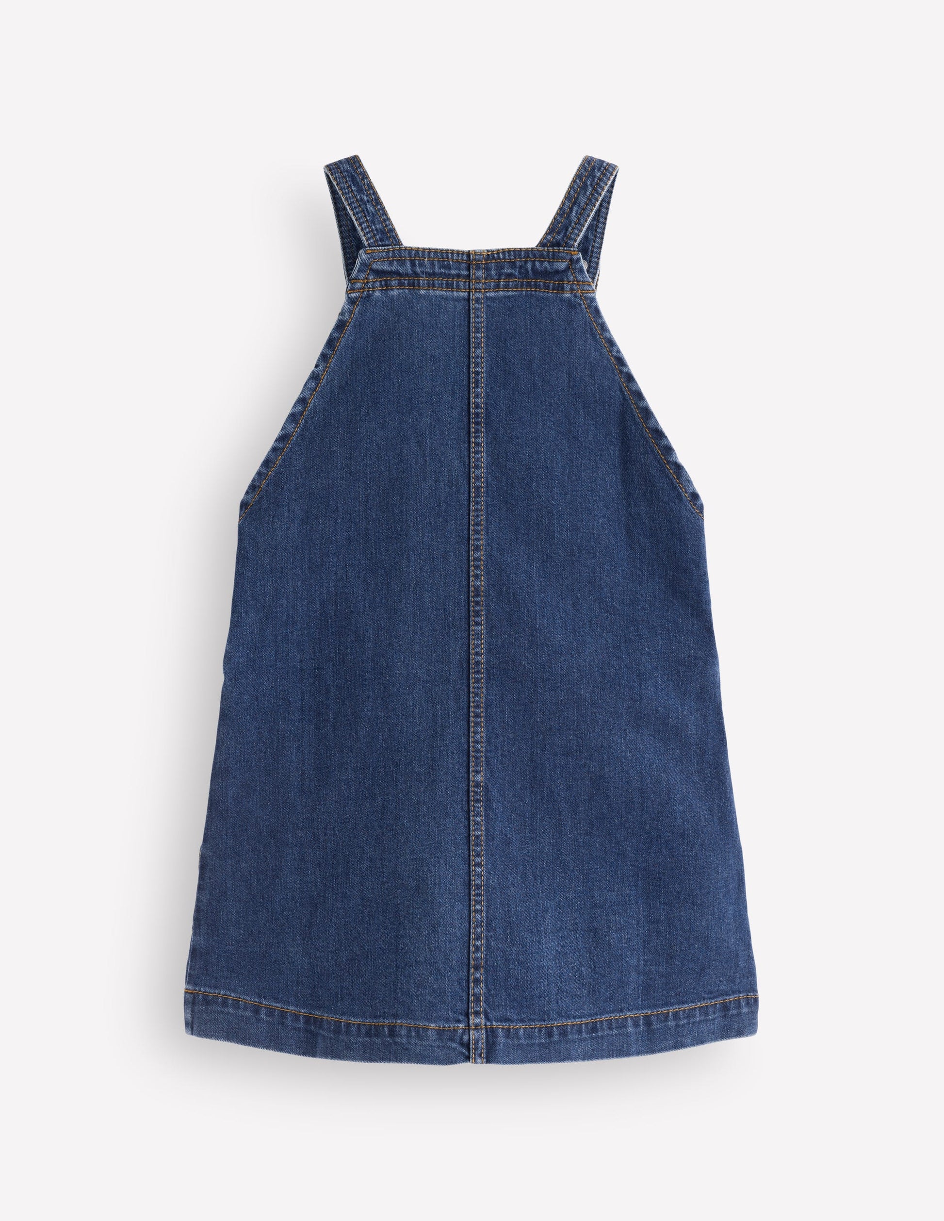 Adeline A-line Overalls Dress-Plain Denim-2