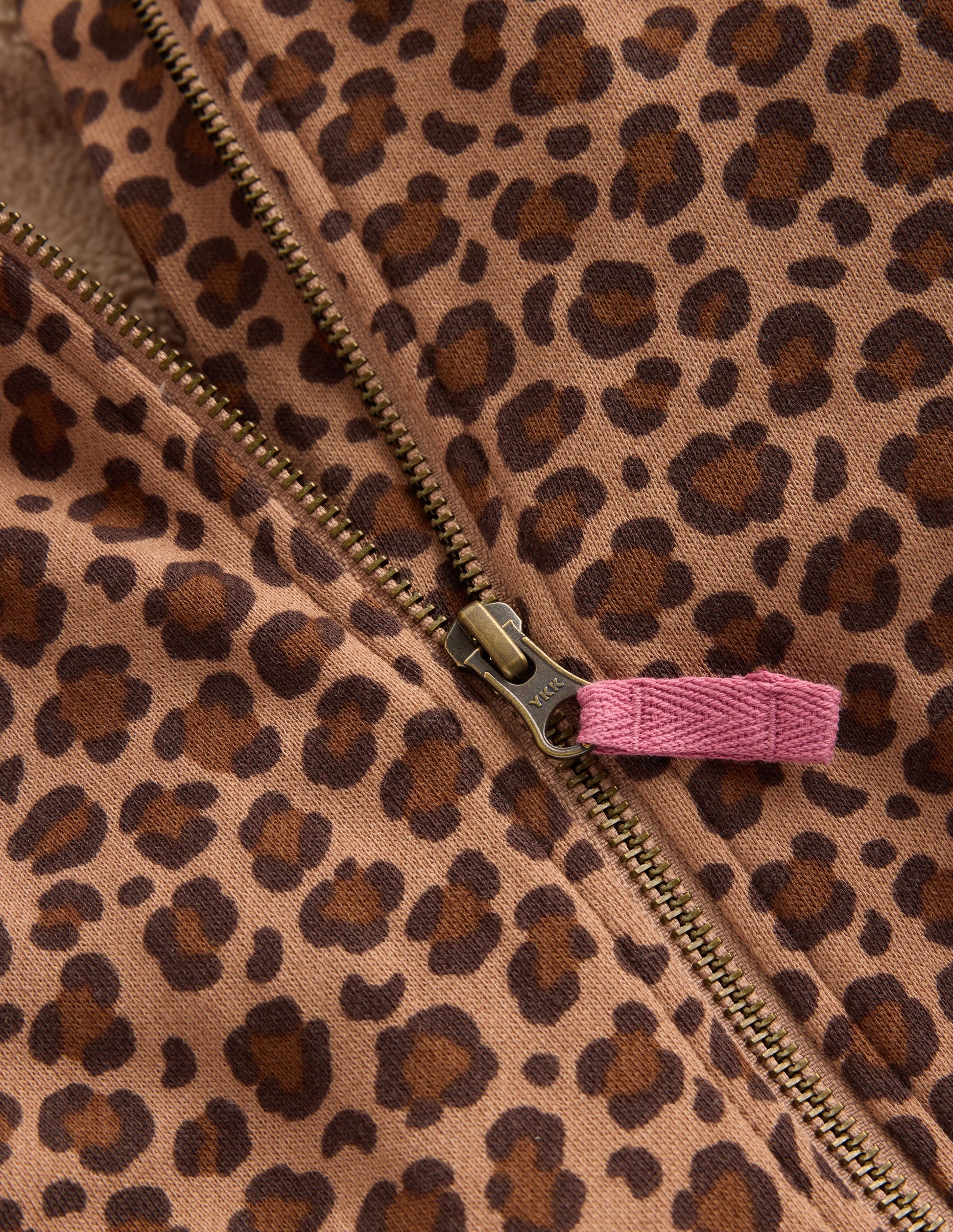 Fleece Lined Zip-Through-Milk Chocolate Brown Leopard-5