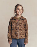 Fleece Lined Zip-Through-Milk Chocolate Brown Leopard
