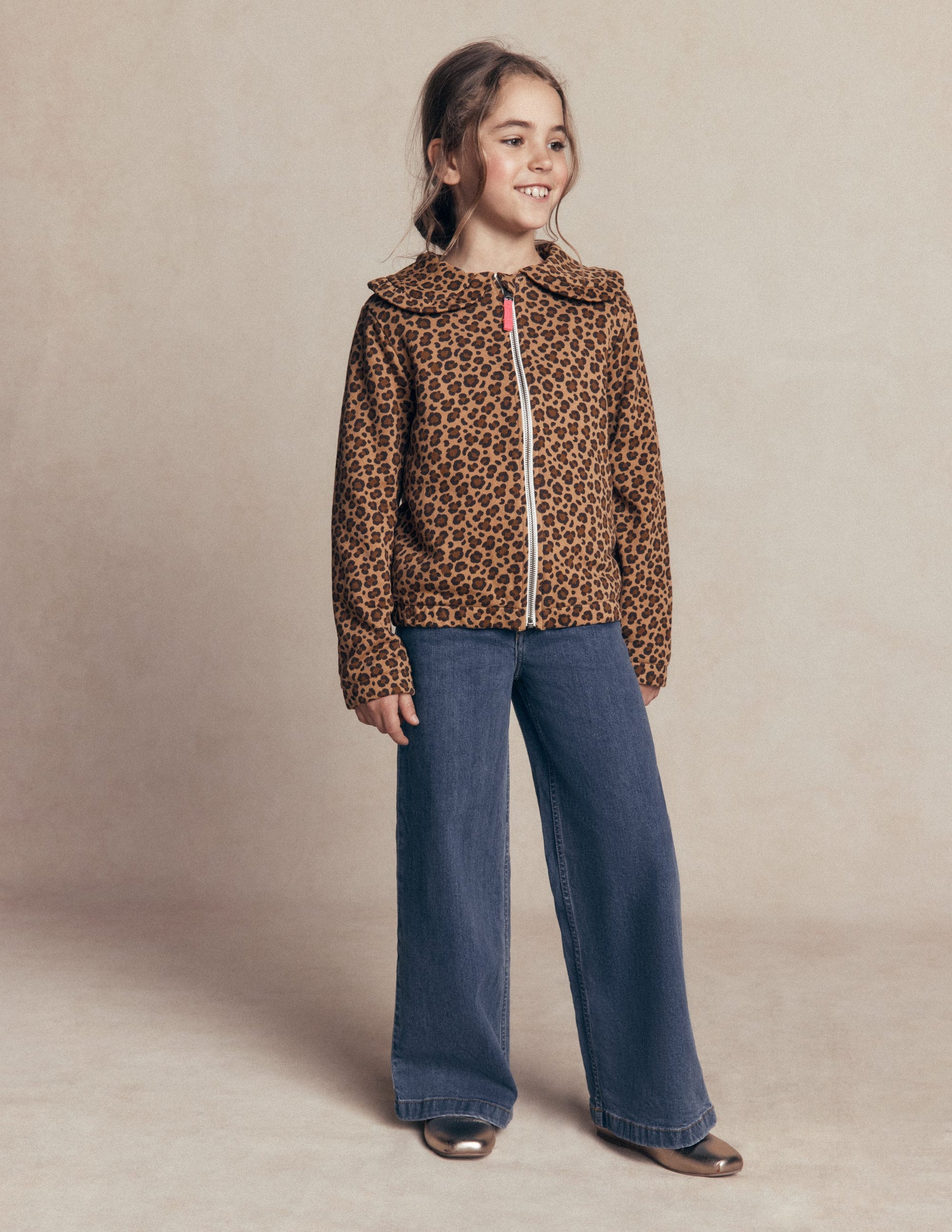 Fleece Lined Zip-Through-Milk Chocolate Brown Leopard-2