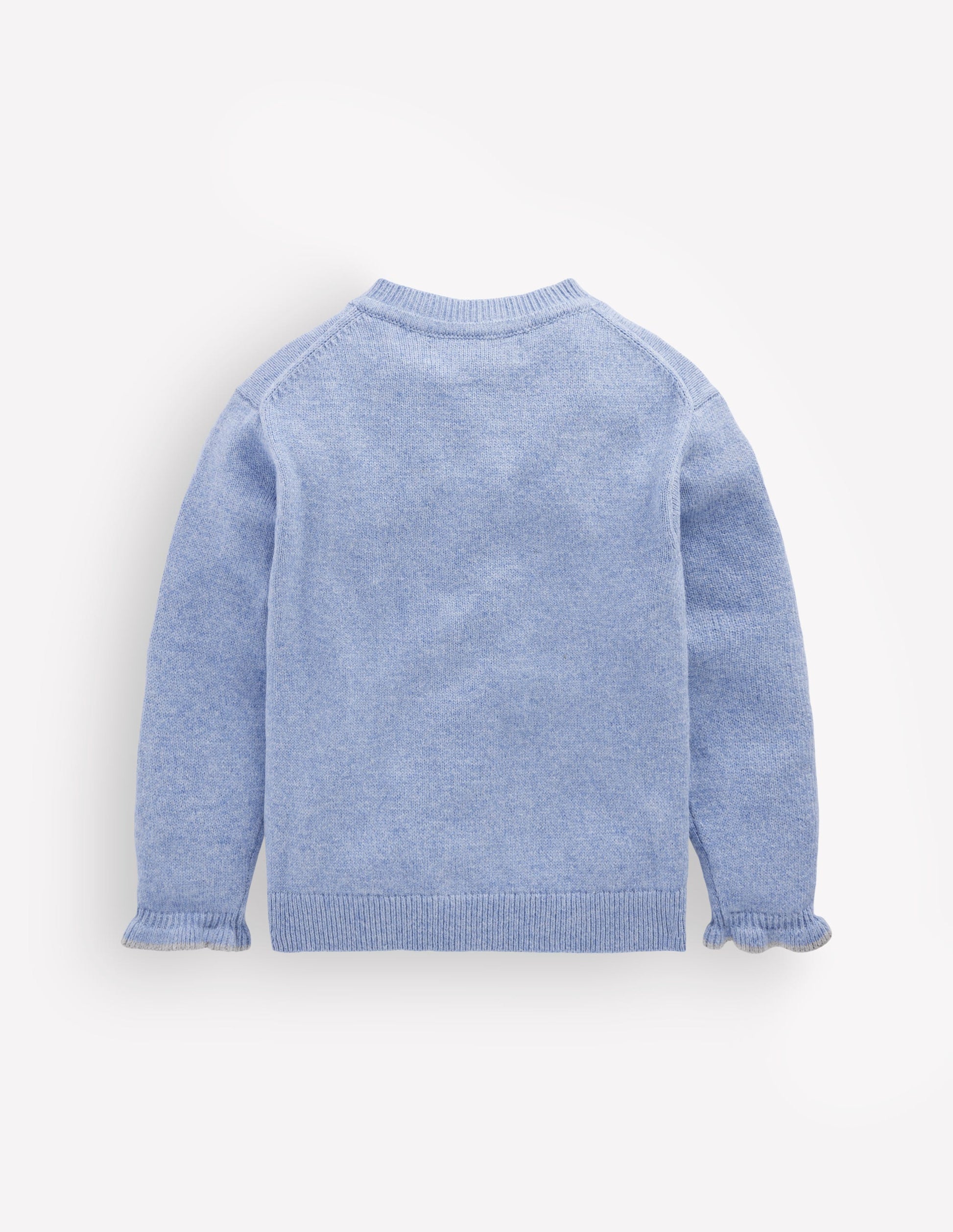Everyday Frilled Cardigan-French Blue Marl-4