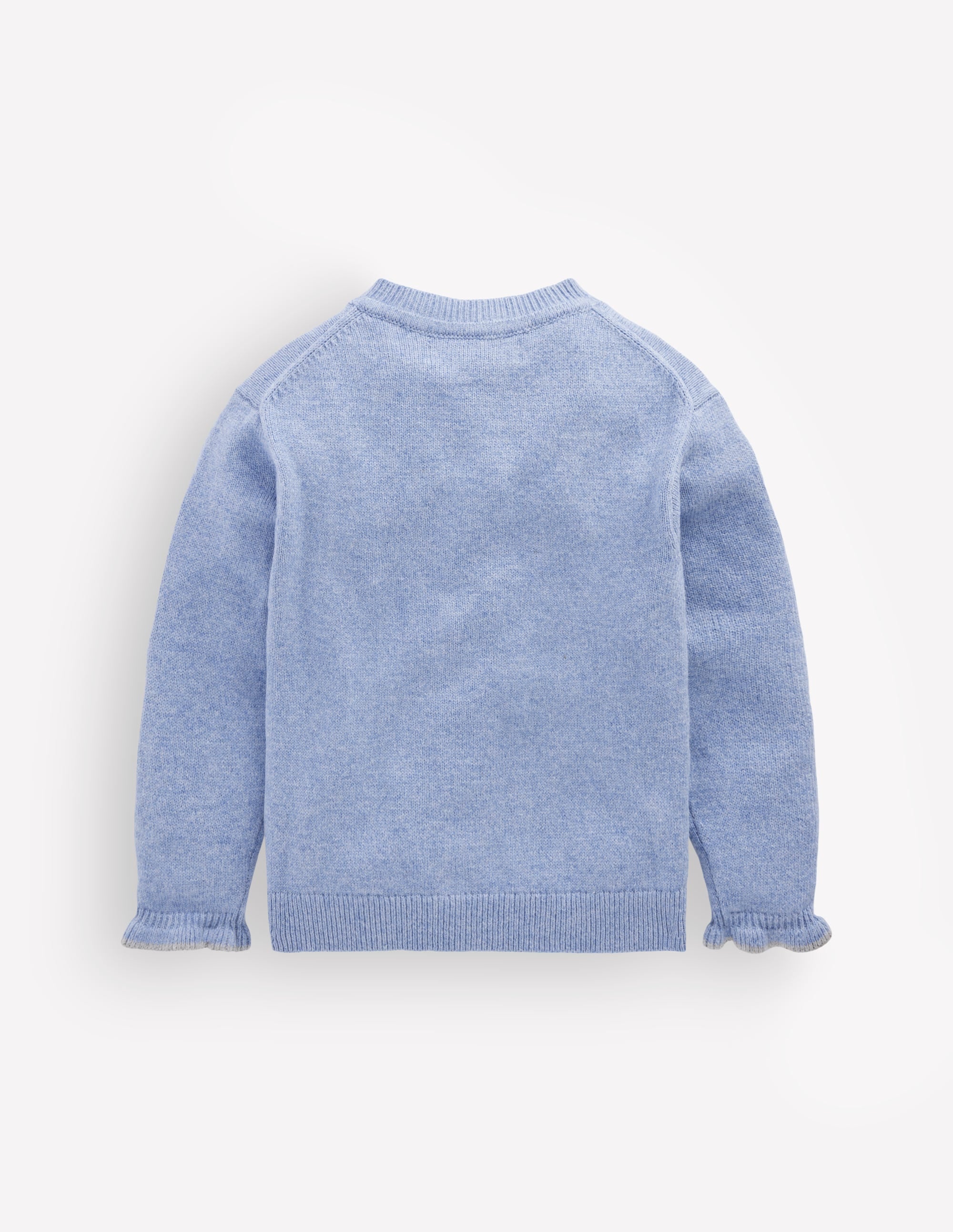 Everyday Frilled Cardigan-French Blue Marl - Image 4
