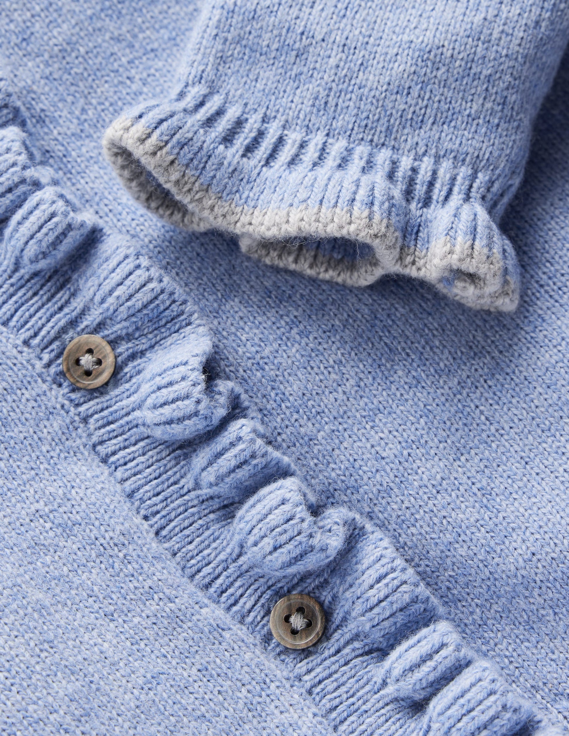 Everyday Frilled Cardigan-French Blue Marl-5