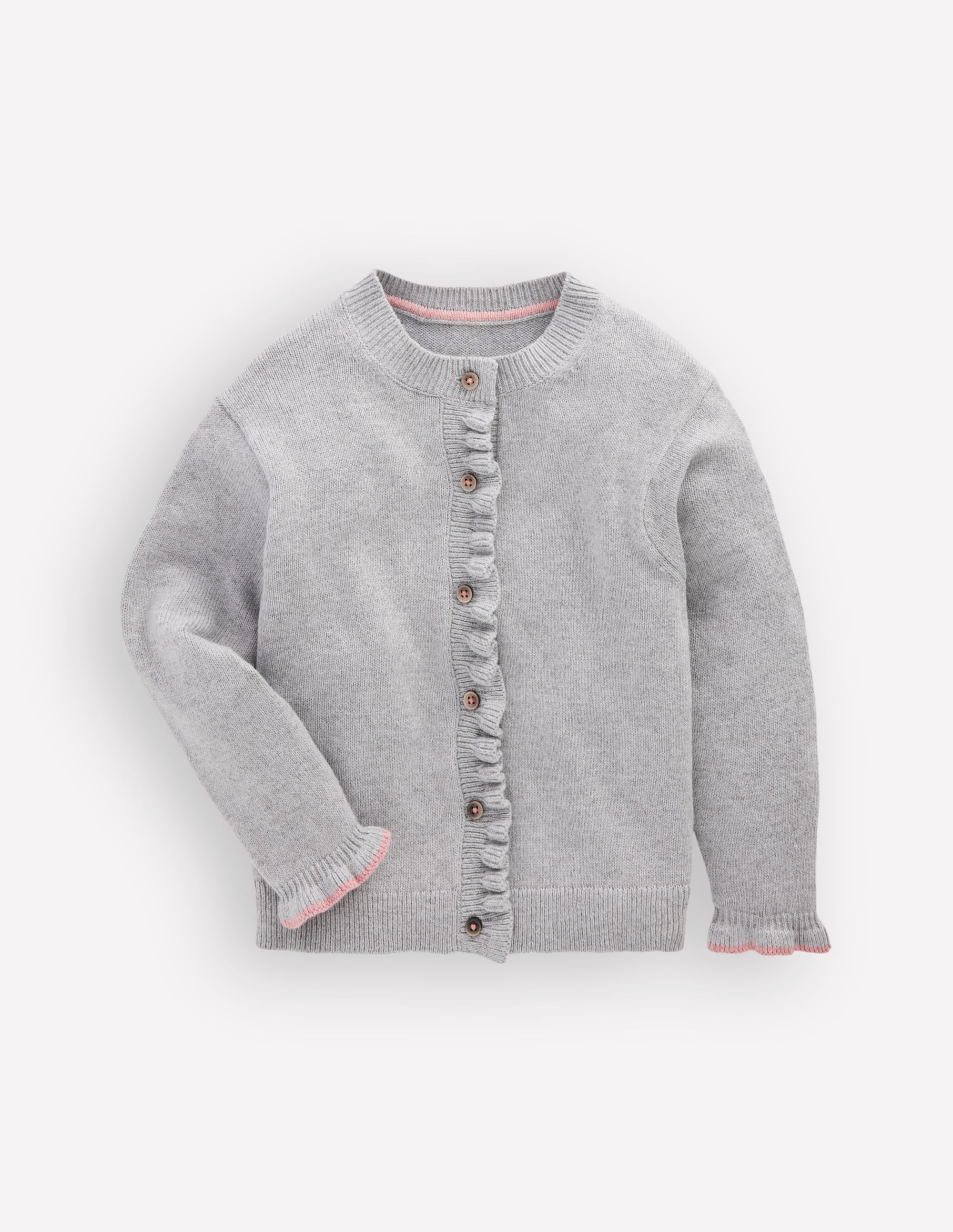 Everyday Frilled Cardigan-Grey Marl - Image 3