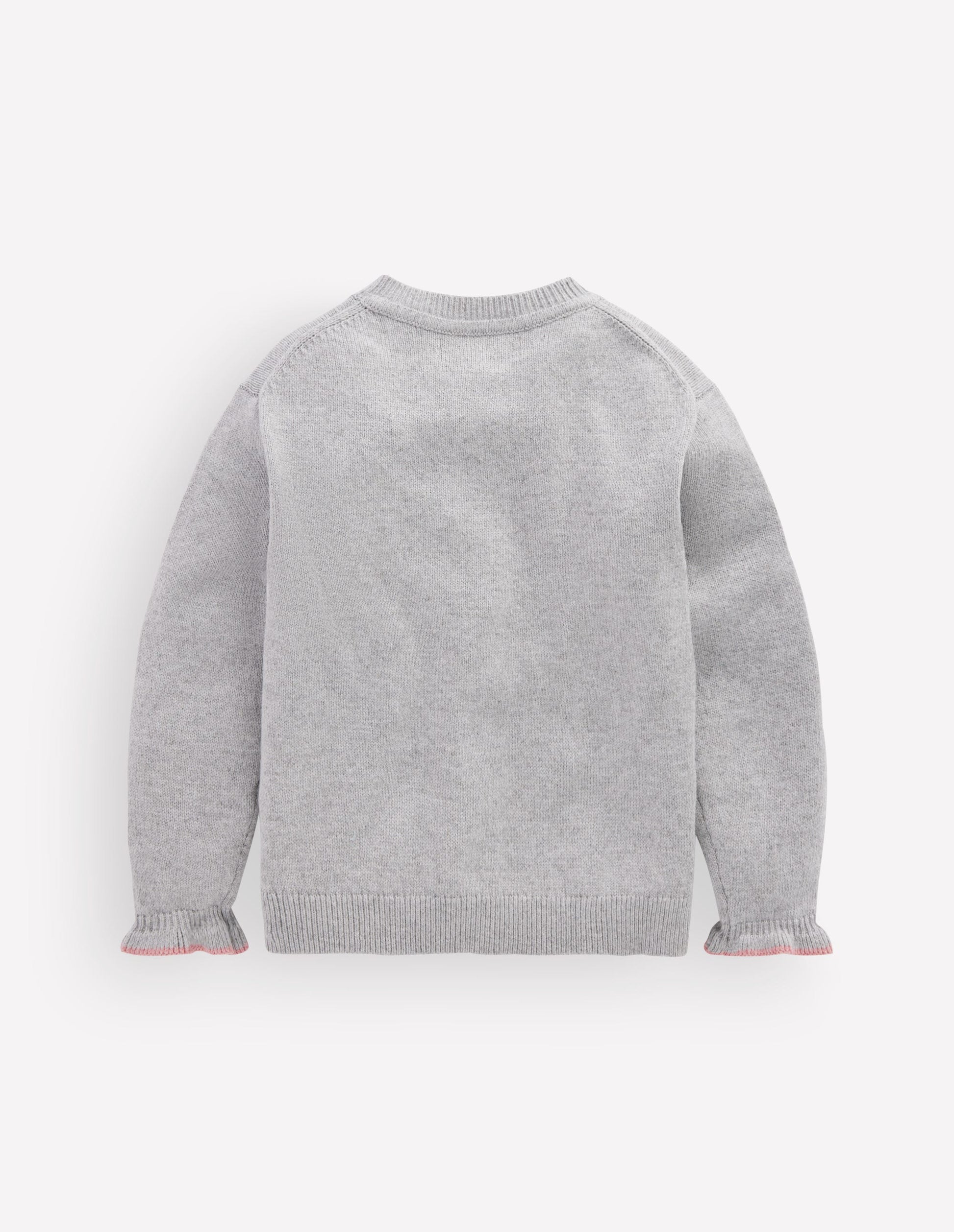 Everyday Frilled Cardigan-Grey Marl-4
