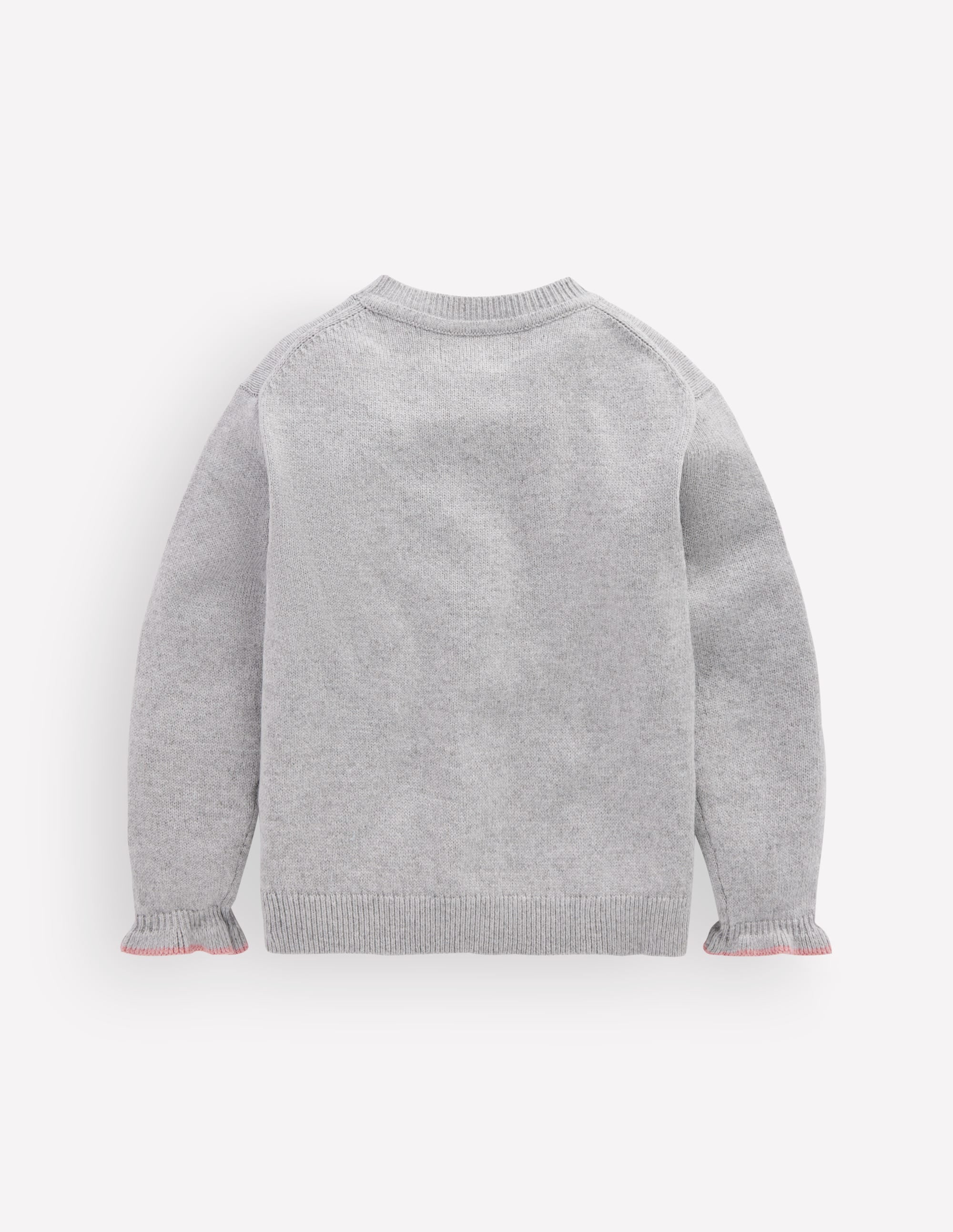 Everyday Frilled Cardigan-Grey Marl - Image 4