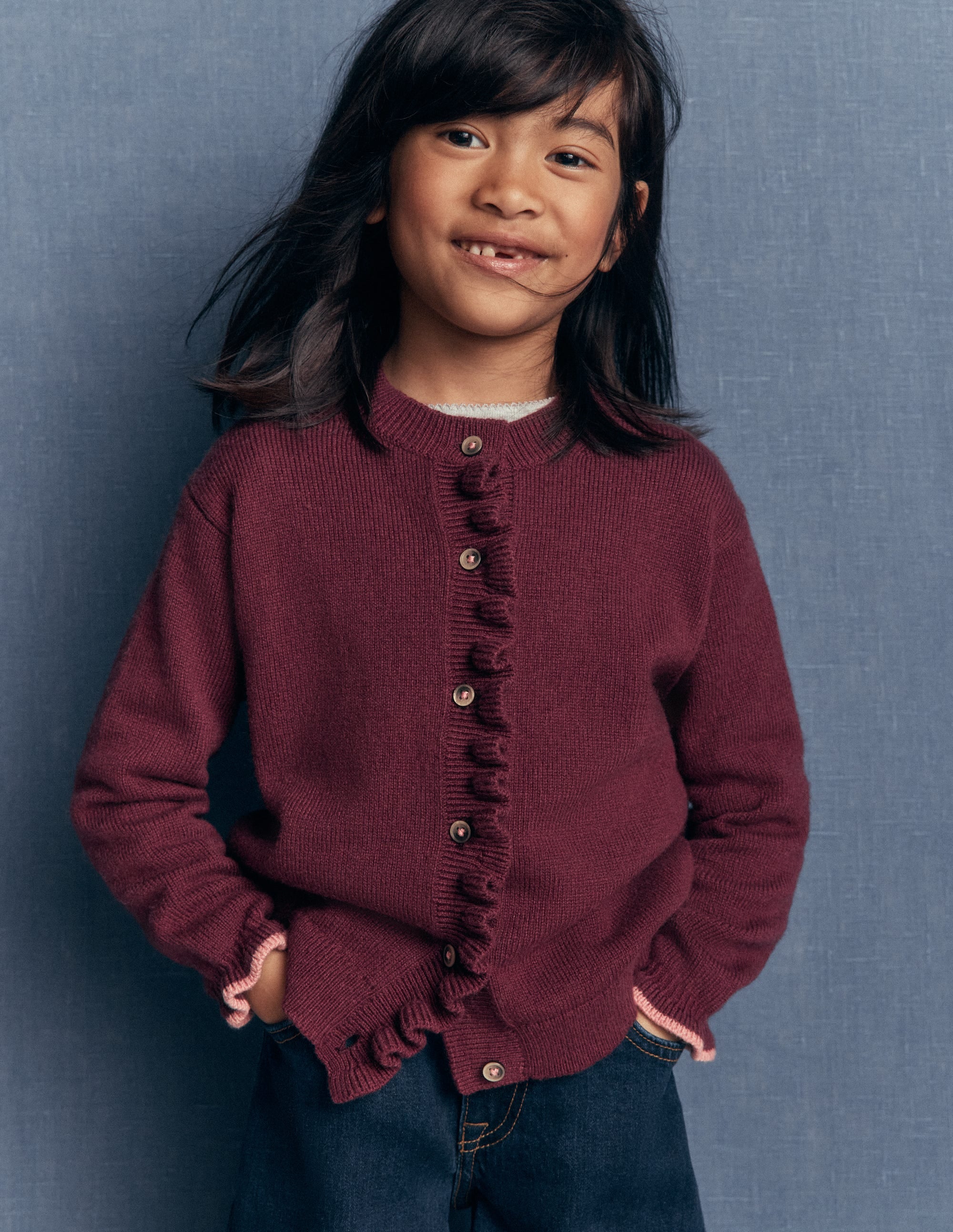 Everyday Frilled Cardigan-Deep Wisteria - Image 1
