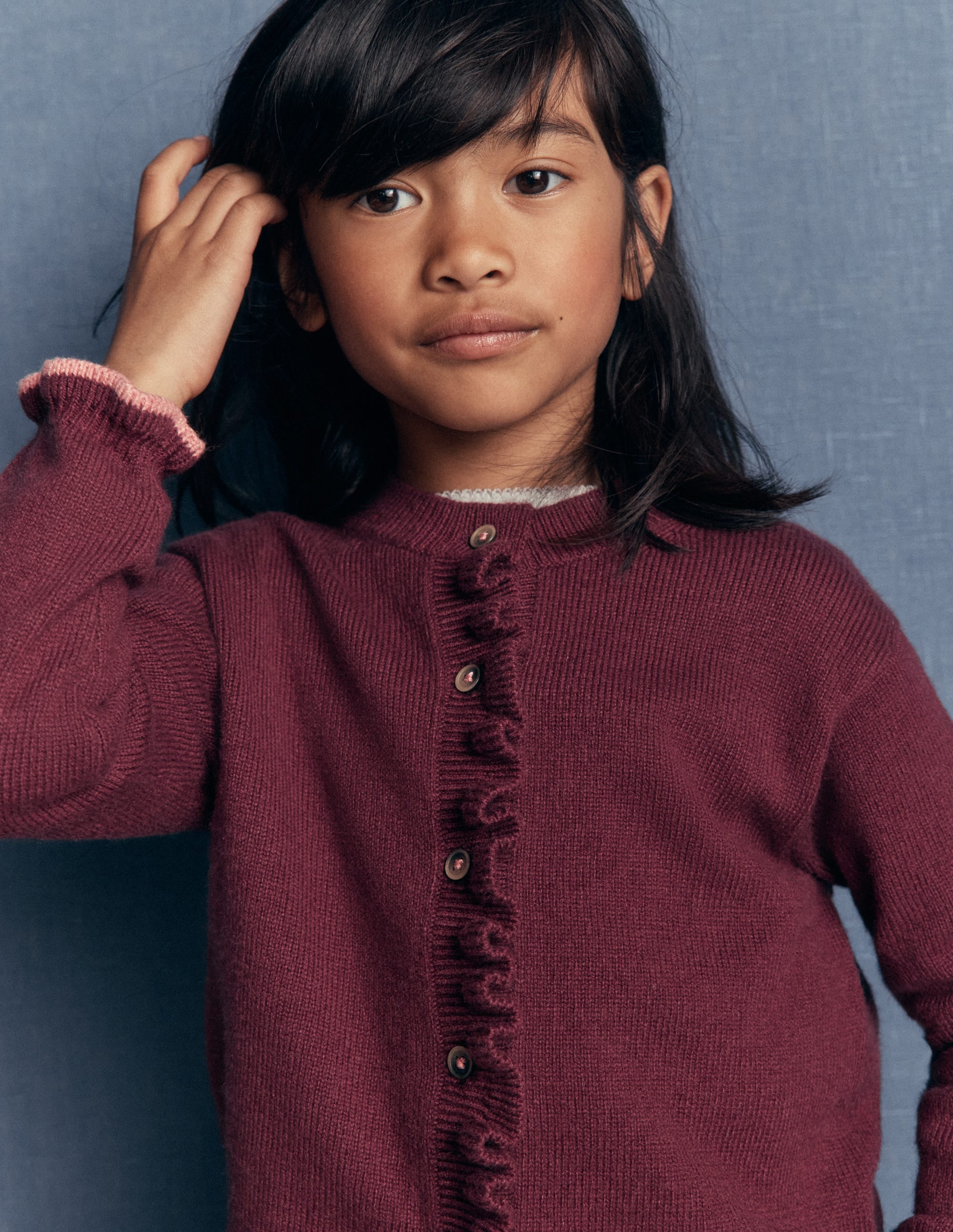 Everyday Frilled Cardigan-Deep Wisteria - Image 2