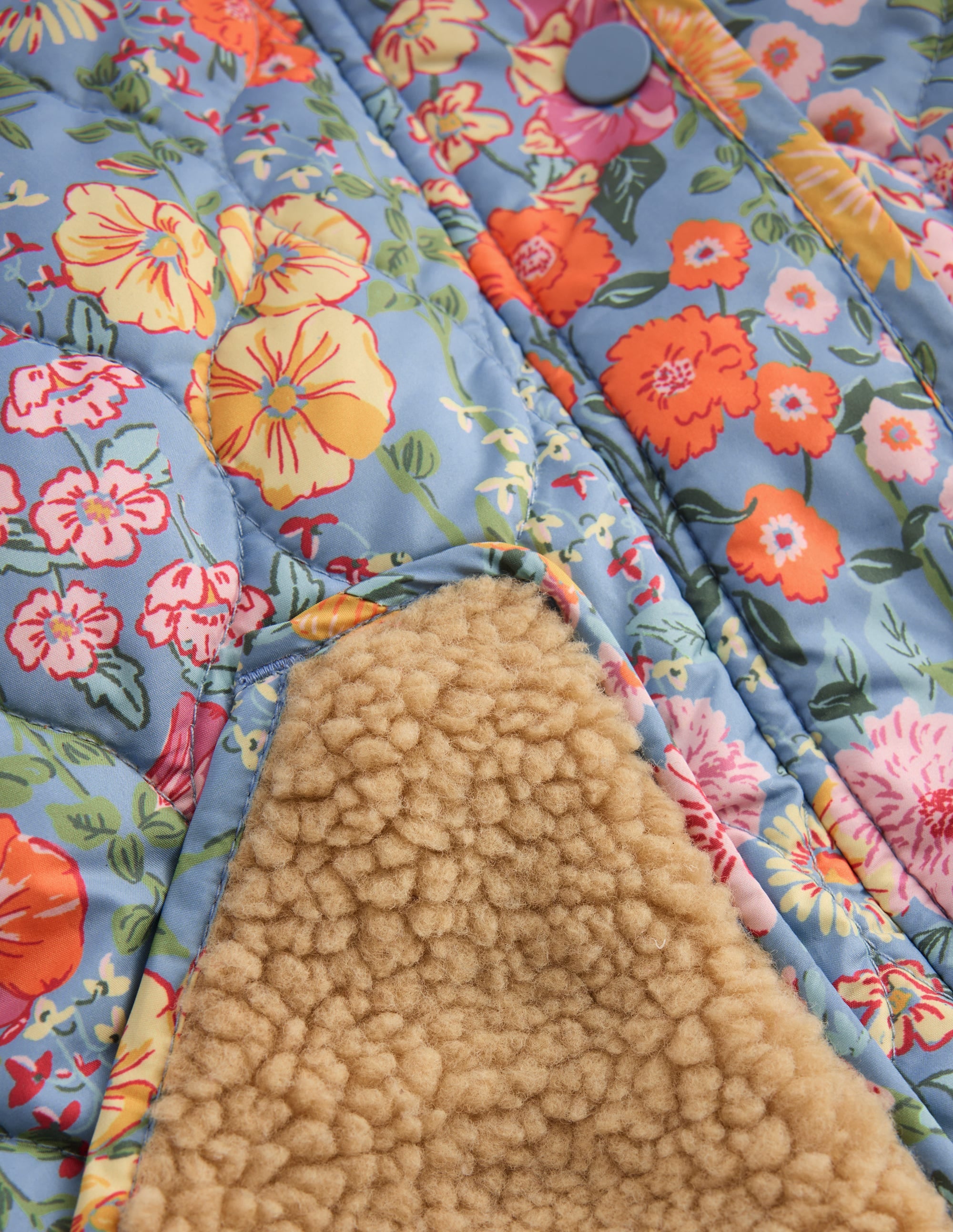 Borg Padded Jacket - Blue Floral | Boden USA