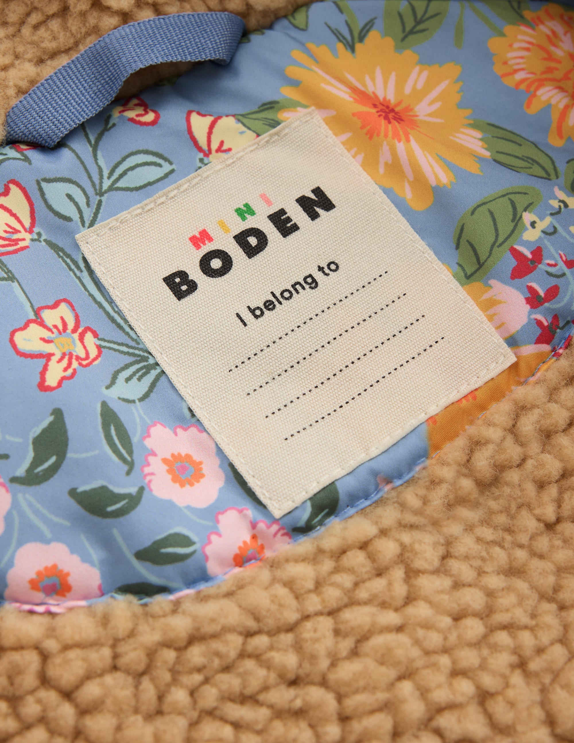 Borg Padded Jacket - Blue Floral | Boden USA