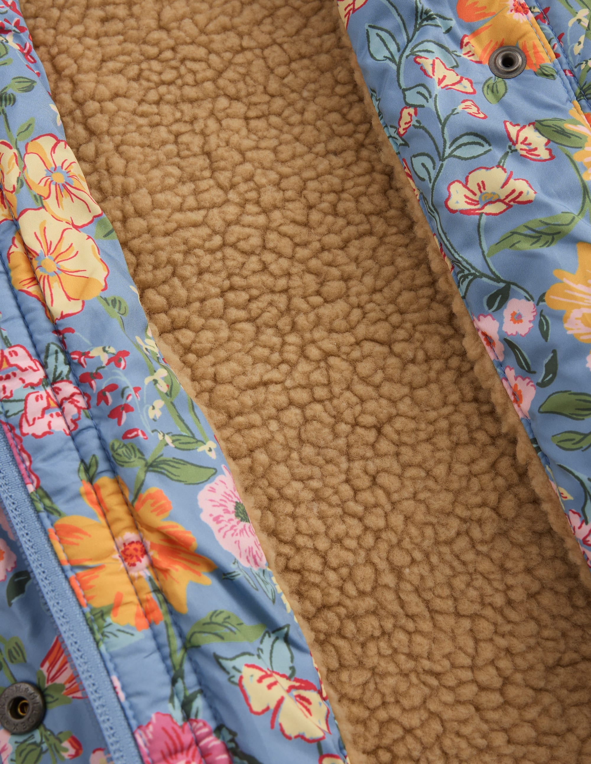 Borg Padded Jacket - Blue Floral | Boden USA