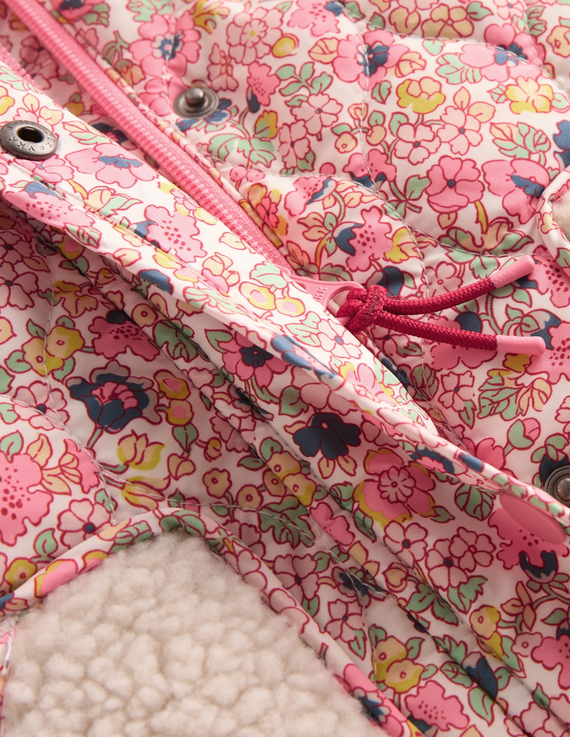 Borg Padded Jacket-Pink Flowerbed - Image 3